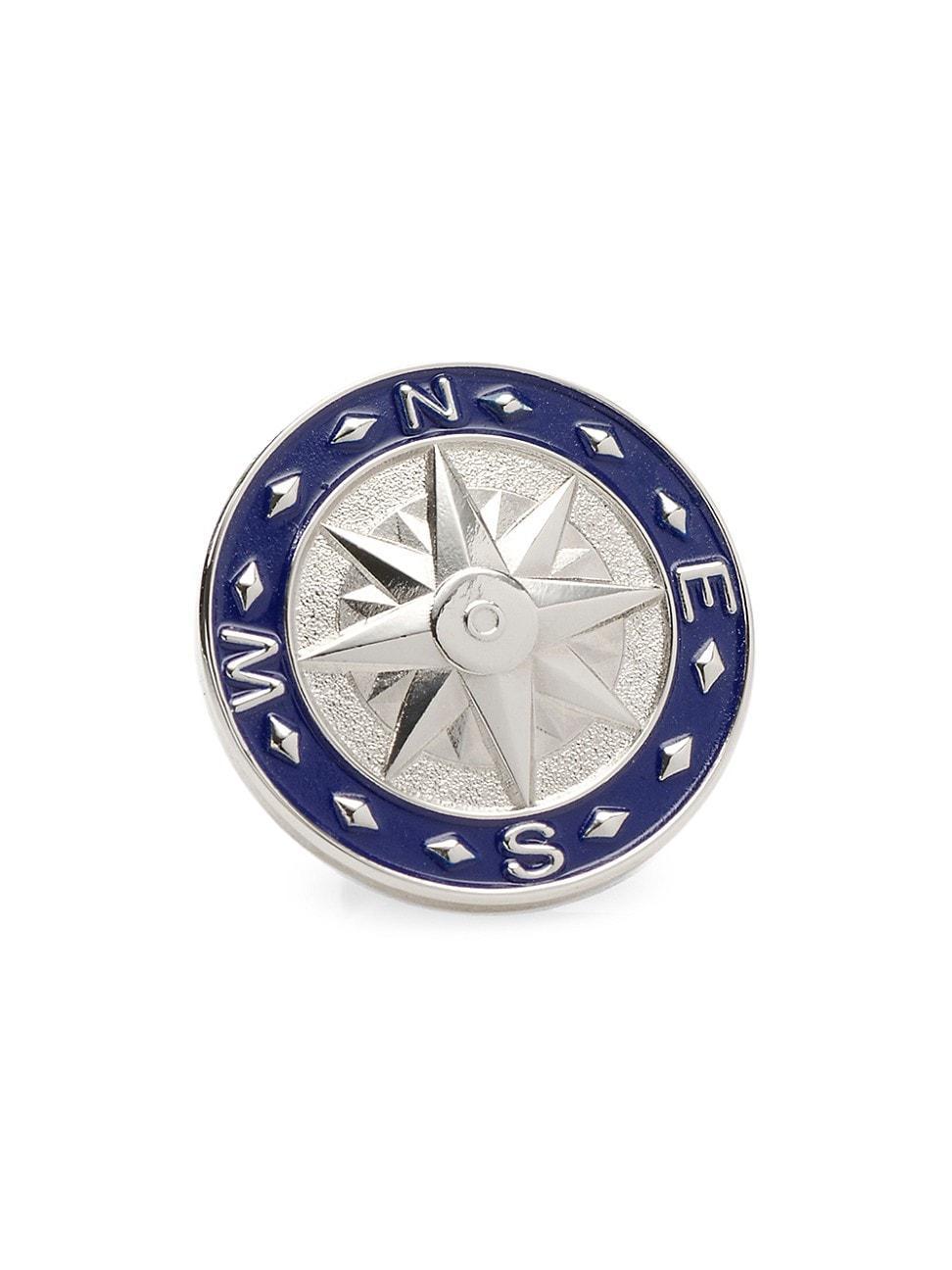 Mens Blue Compass Lapel Pin Product Image