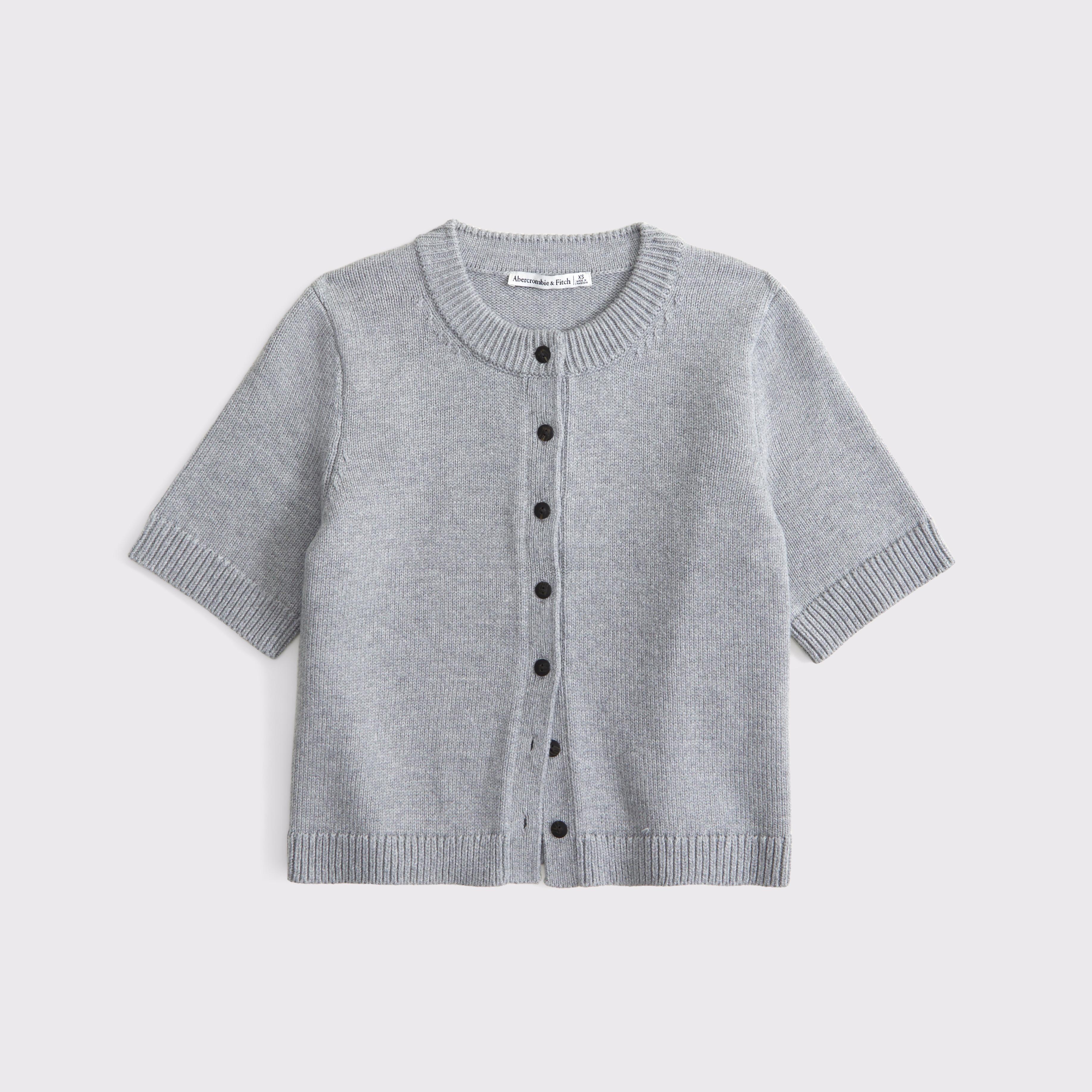 Short-Sleeve Crew Cardigan Product Image