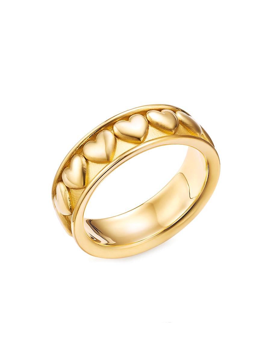 Womens Classic 18K Gold Heart Ring Product Image