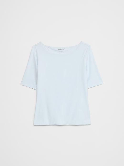 Soft Stretch Elbow-Sleeve Top Product Image