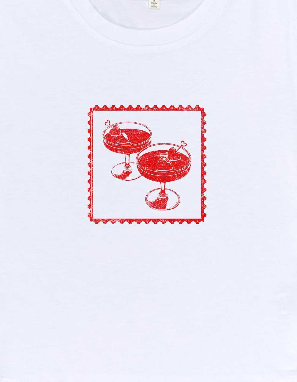 MARTINI Hearts Postage Womens Baby Tee Product Image