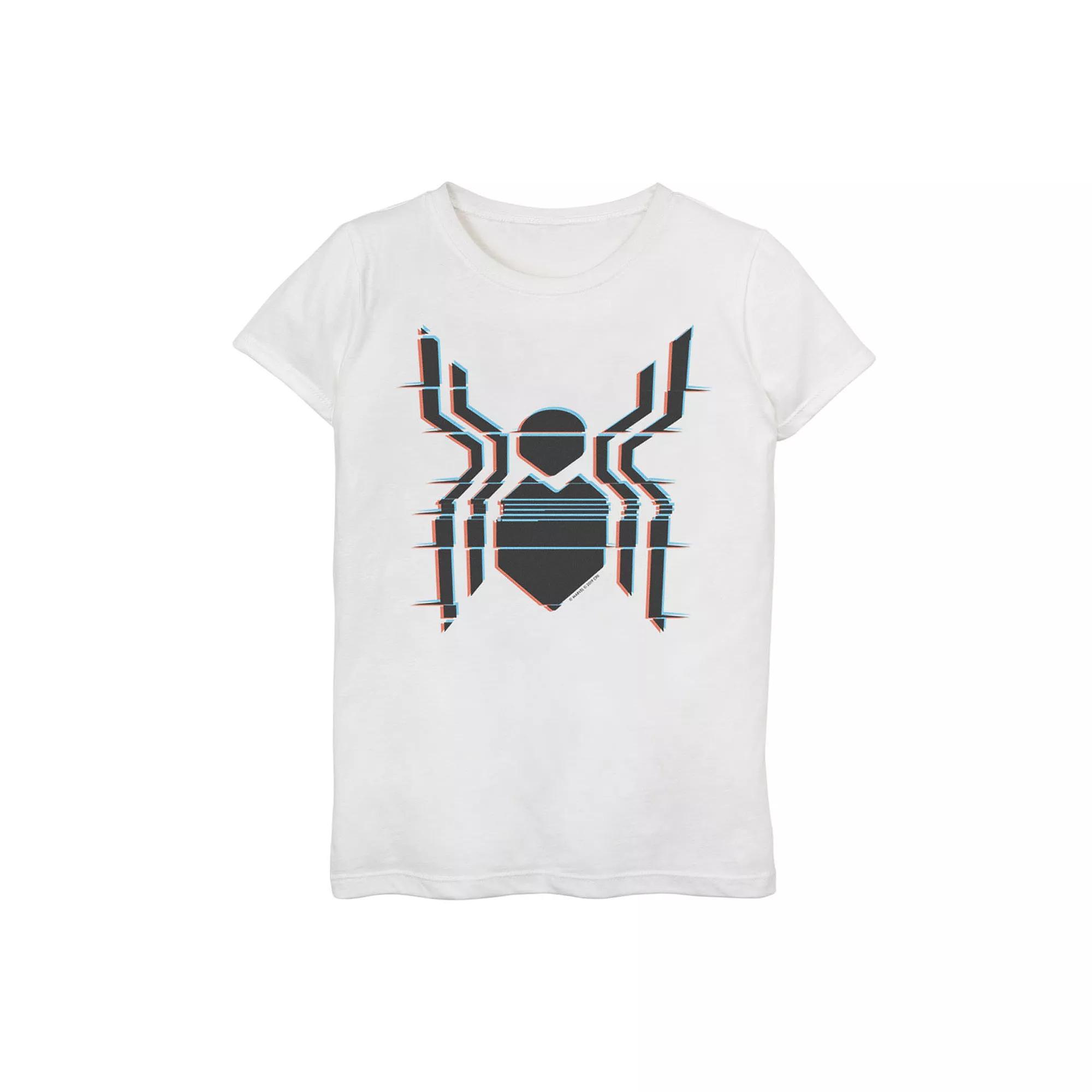 Girls 7-16 Marvel Spider-Man Far From Home Glitch Logo Tee, Girl's, Size: Small, White Product Image