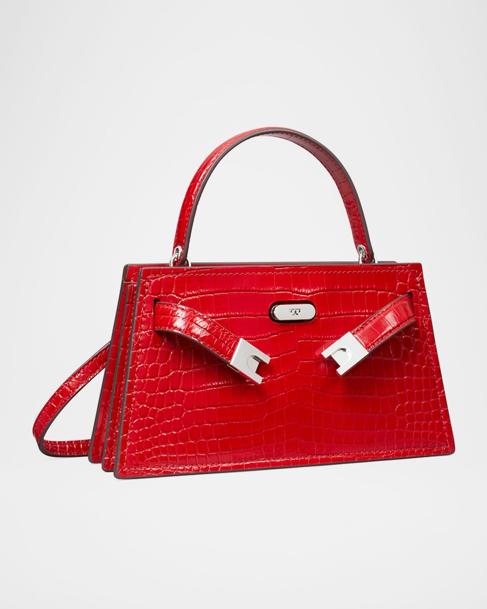 Mini Croc-Embossed Leather Top-Handle Bag Product Image