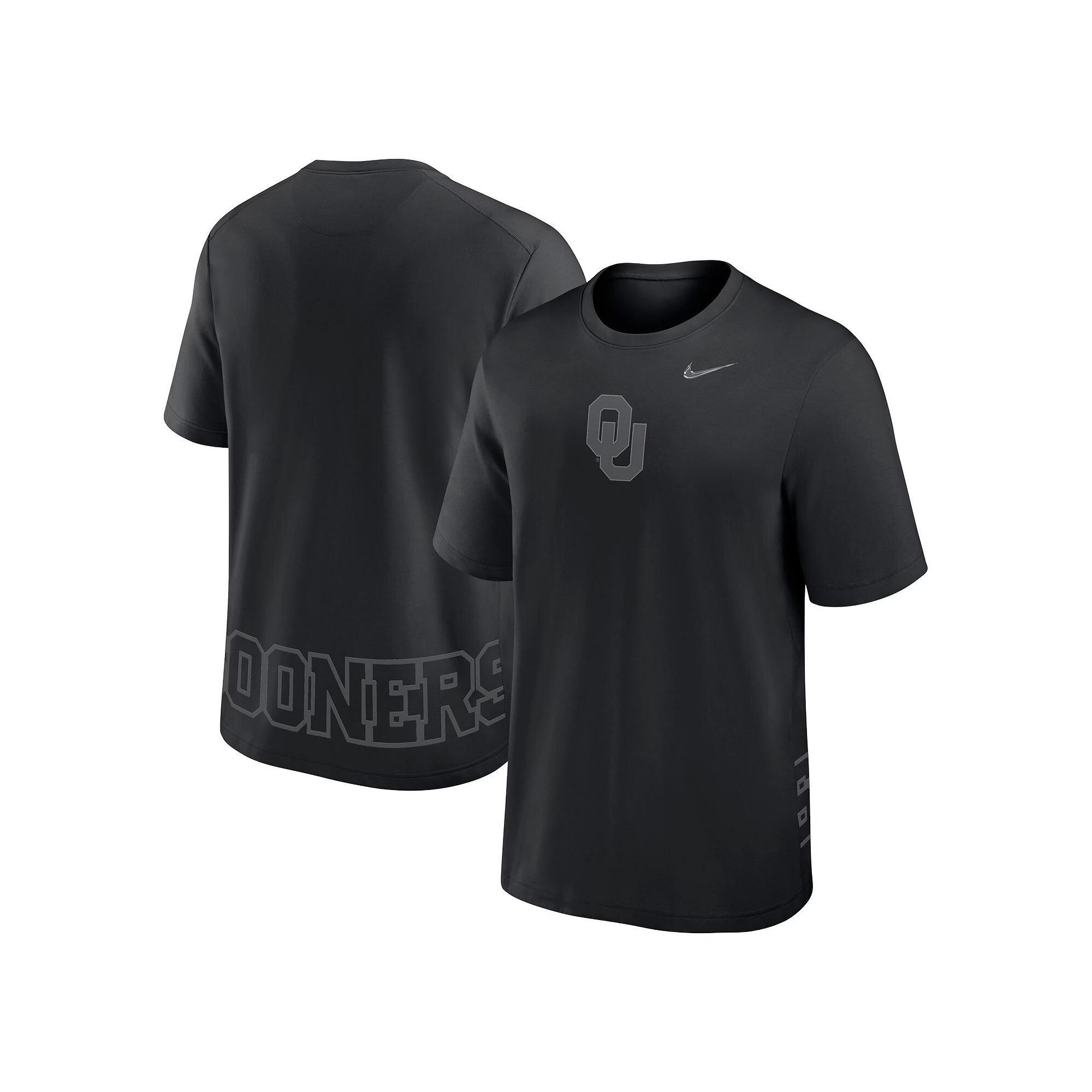 Men's Nike Black Oklahoma Sooners Primary Statement Two-Hit Performance T-Shirt, Size: Medium Product Image