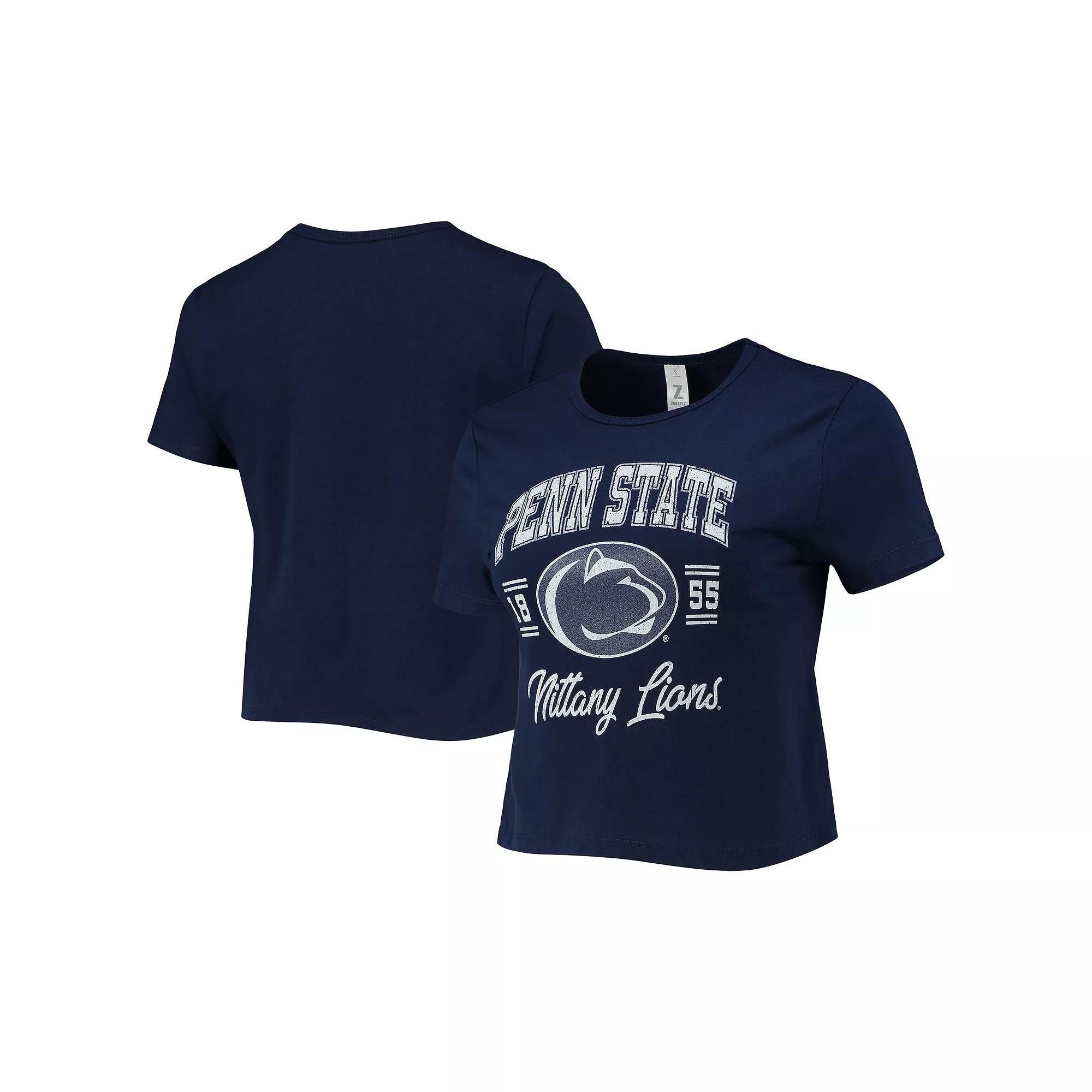 Women's ZooZatz Navy Penn State Nittany Lions Core Laurels Cropped T-Shirt, Size: XL, Blue Product Image