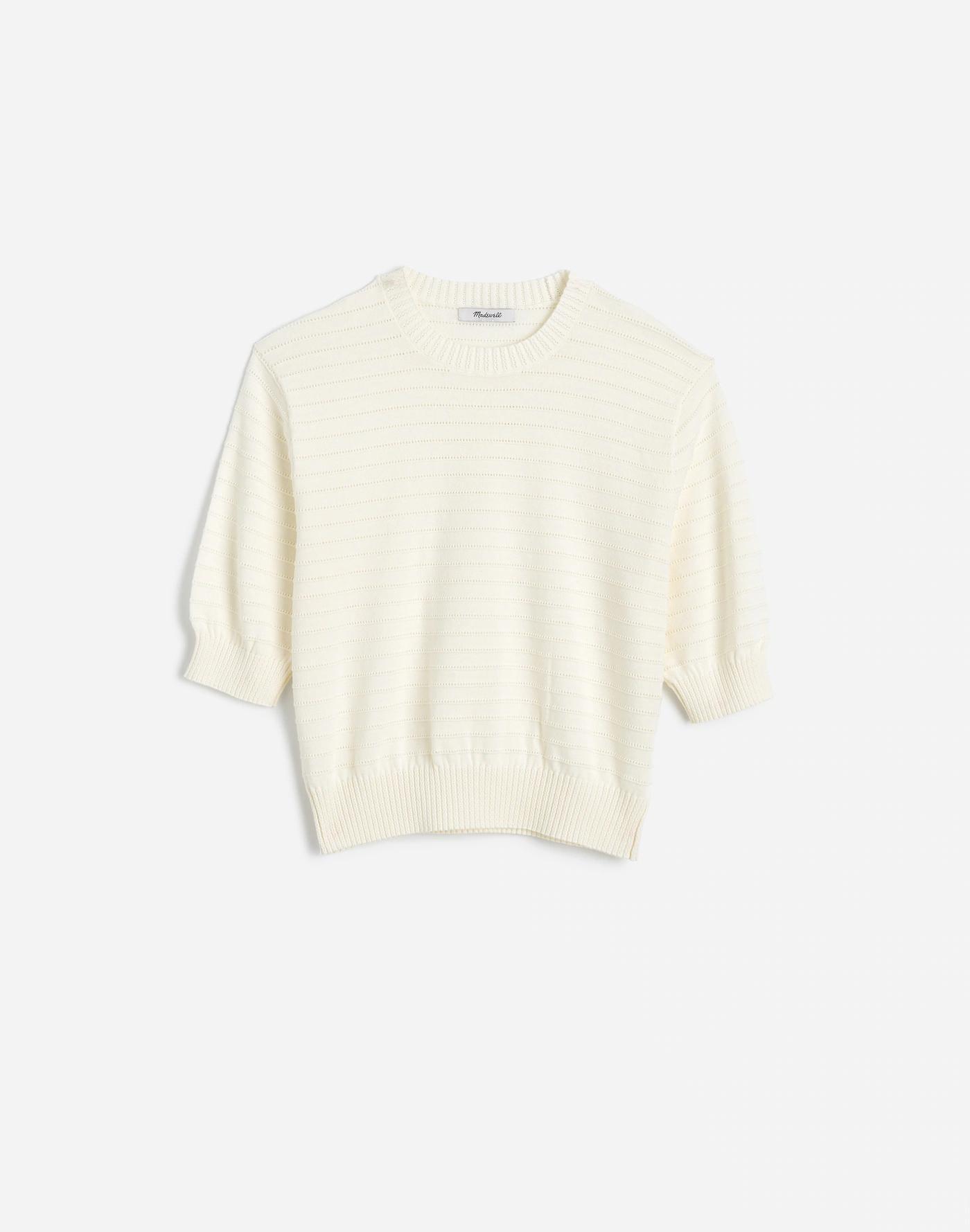 Textural-Stitch Cotton Sweater Product Image