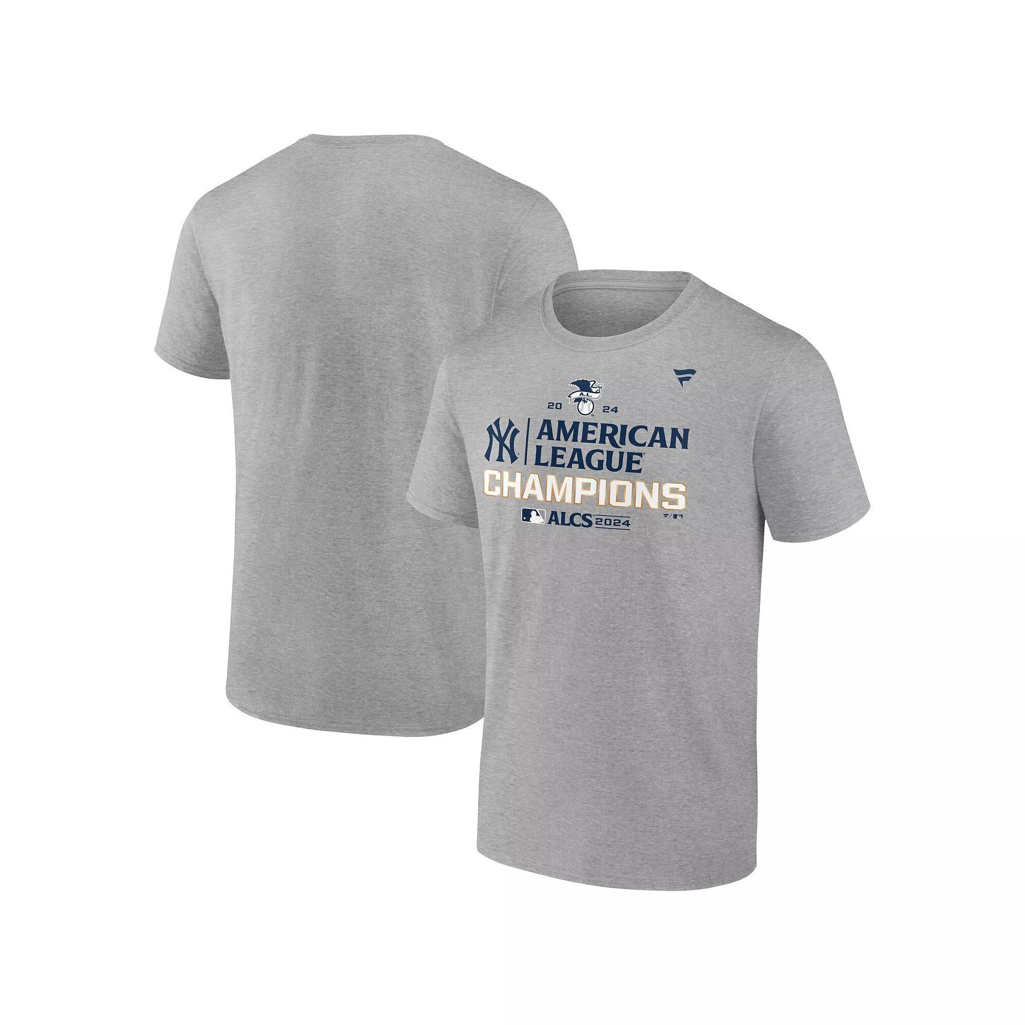 Men's Fanatics Heather Gray New York Yankees 2024 American League Champions Locker Room Big & Tall T-Shirt, Size: 3XB, Grey Product Image