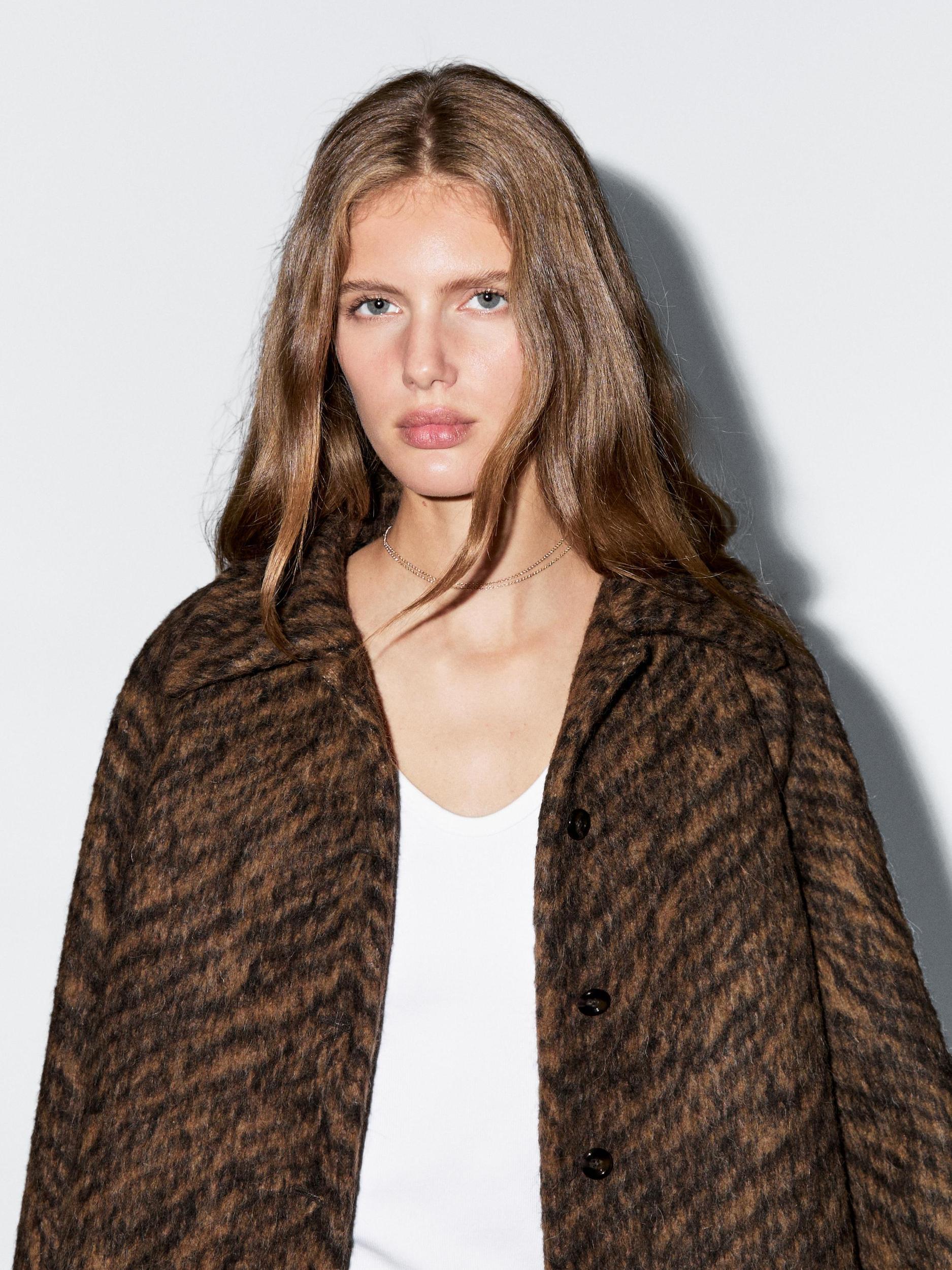 Short animal print coat Product Image