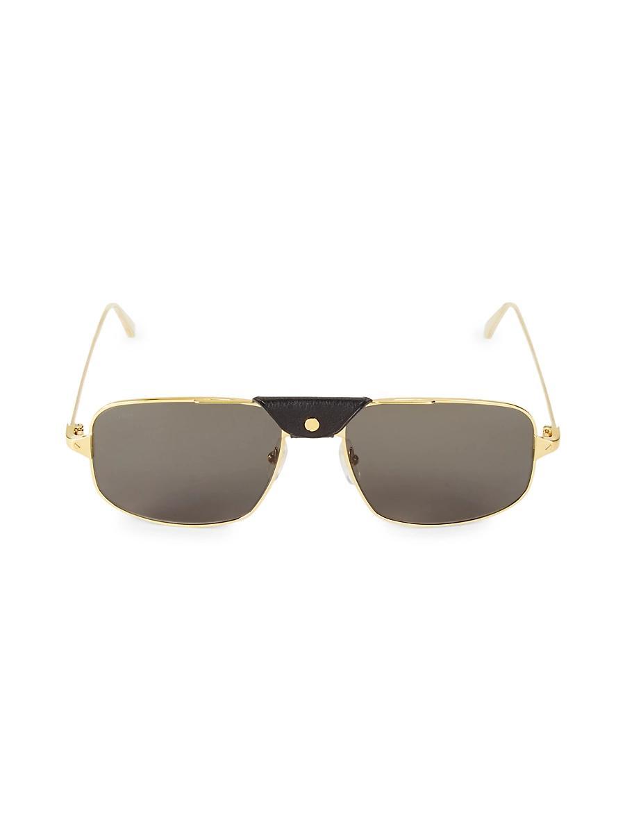 Mens 60MM Square Browline Sunglasses Product Image