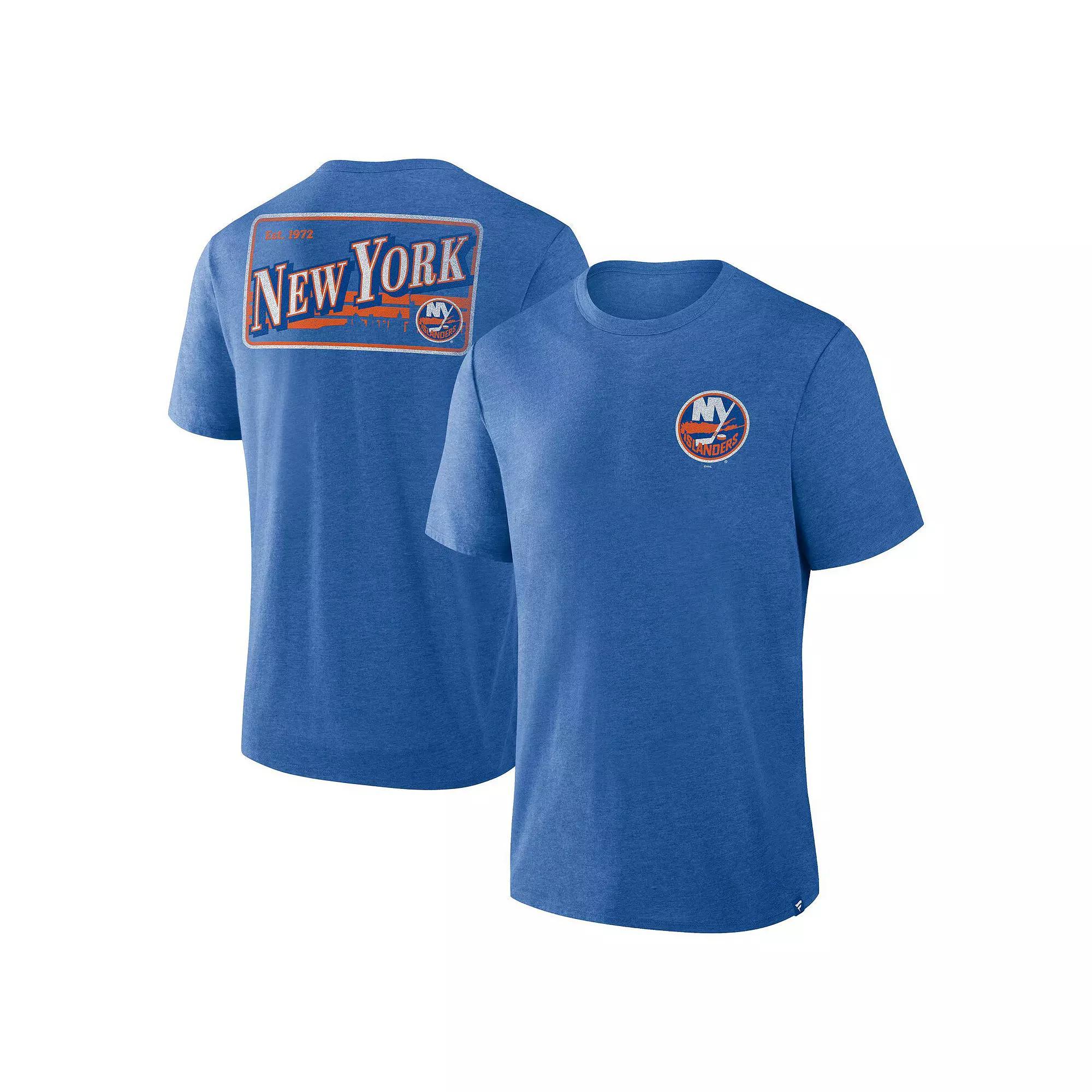 Men's Fanatics Heather Royal New York Islanders Fan Lanes Tri-Blend T-Shirt,  Product Image