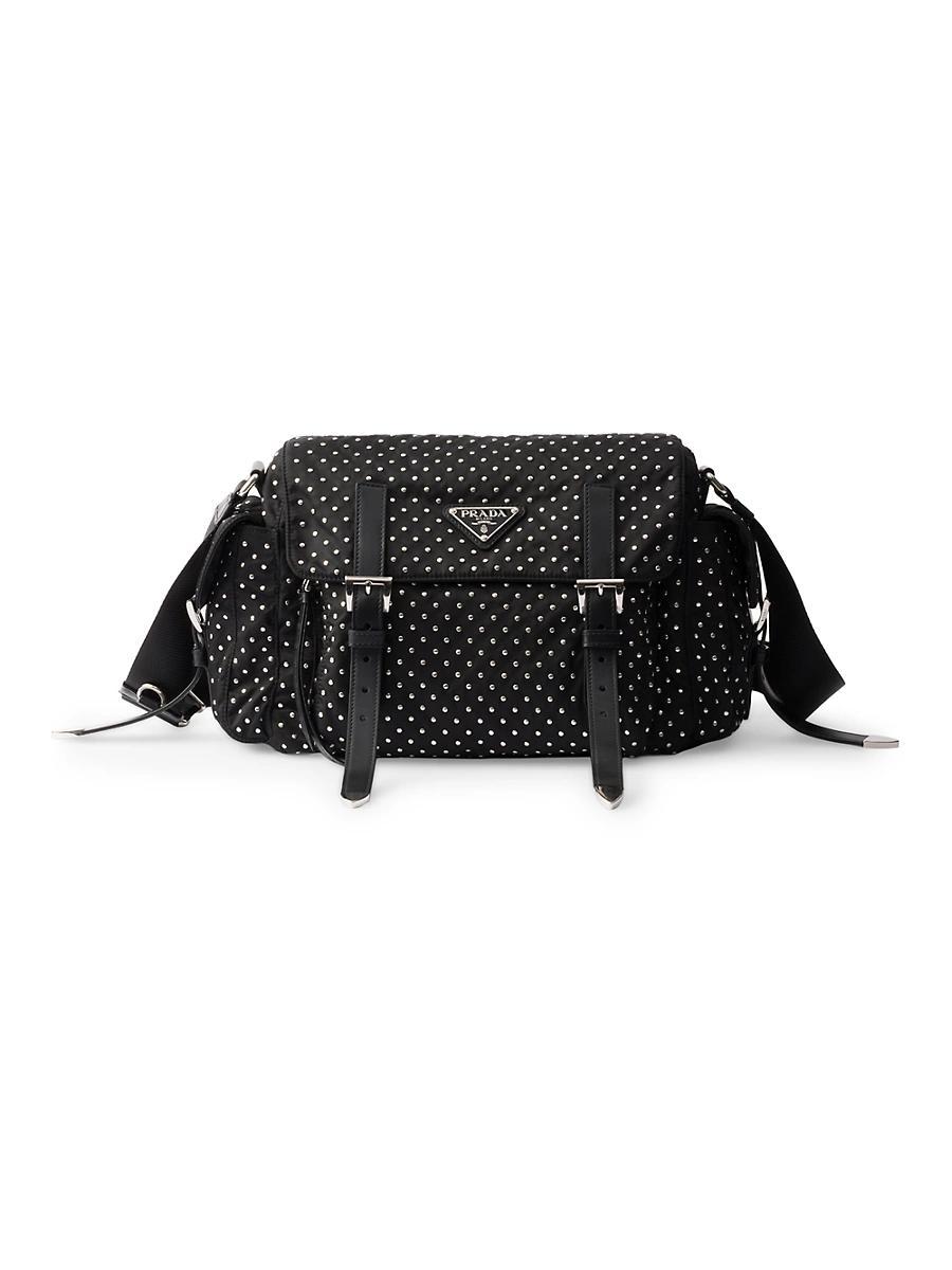 Womens Re-nylon Shoulder Bag With Studs Product Image