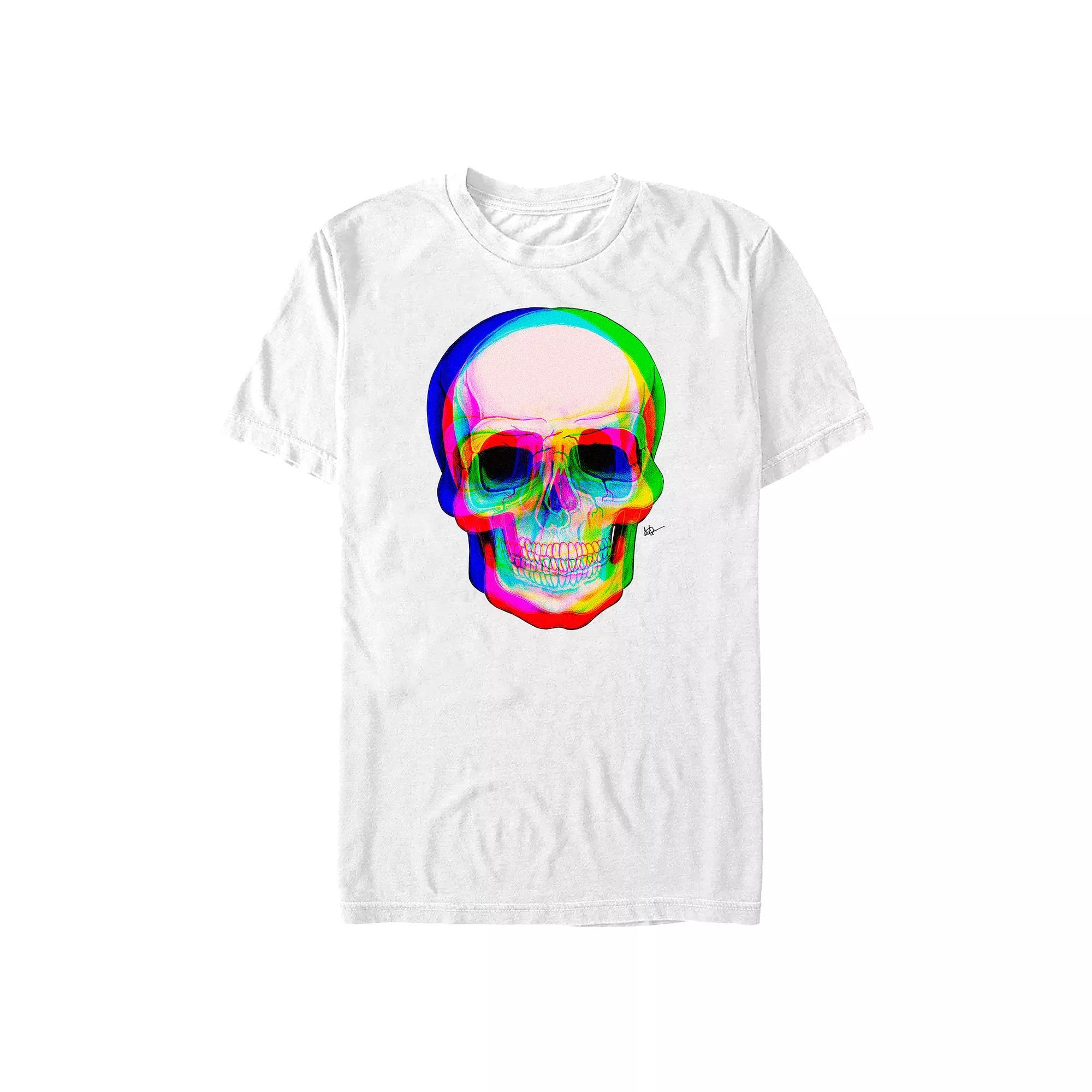 Big & Tall Multicolor Skull Graphic Tee, Men's, Size: 3XL, White Product Image