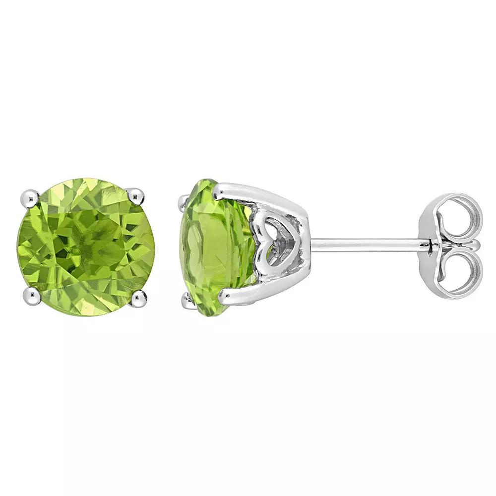 Stella Grace Sterling Silver & Gemstone Round Stud Earrings, Women's, Peridot Product Image