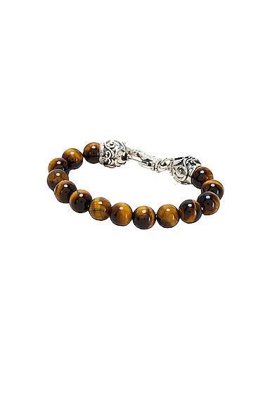 EMANUELE BICOCCHI Large Arabesque Beaded Bracelet In Brown Product Image