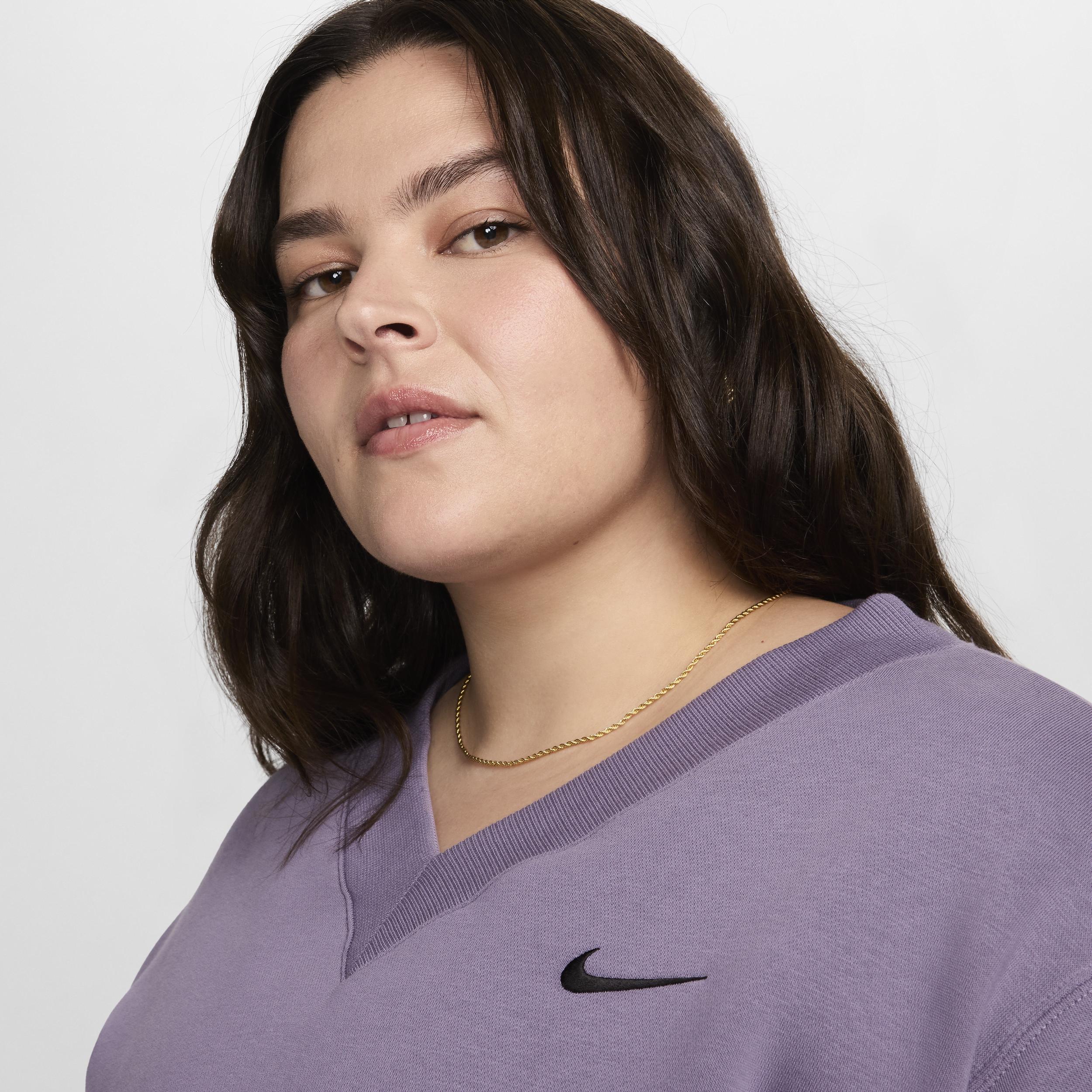 Nike Sportswear Phoenix Fleece Women's Oversized Cropped V-Neck Top (Plus Size) Product Image