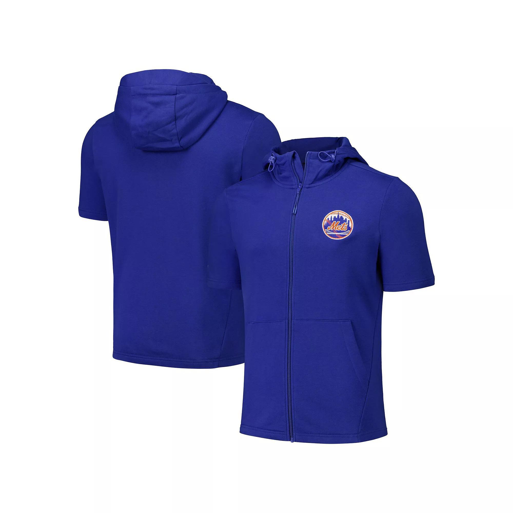Men's Levelwear Royal New York Mets Recruit Short Sleeve Full-Zip Hoodie,  Product Image
