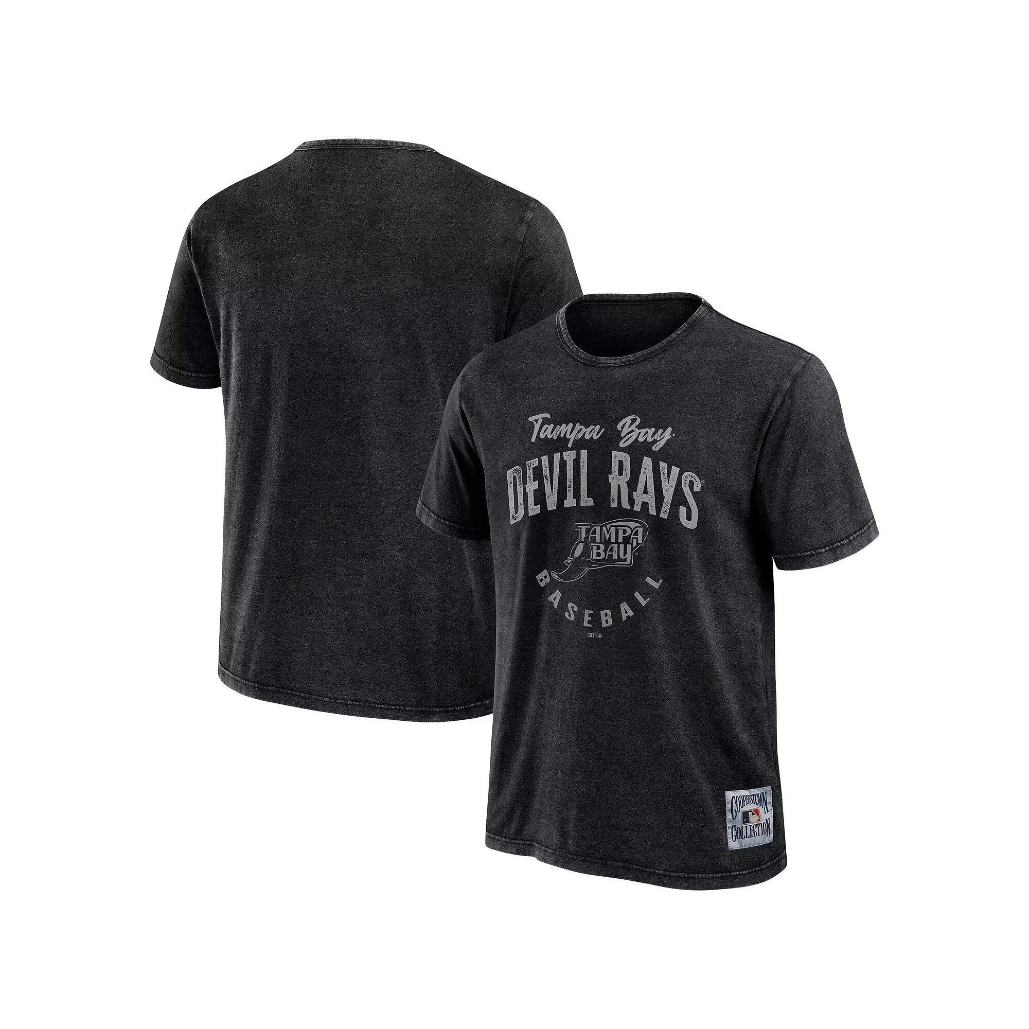 Men's Darius Rucker Collection by Fanatics Black Tampa Bay Rays Cooperstown Collection Washed T-Shirt, Size: 2XL Product Image