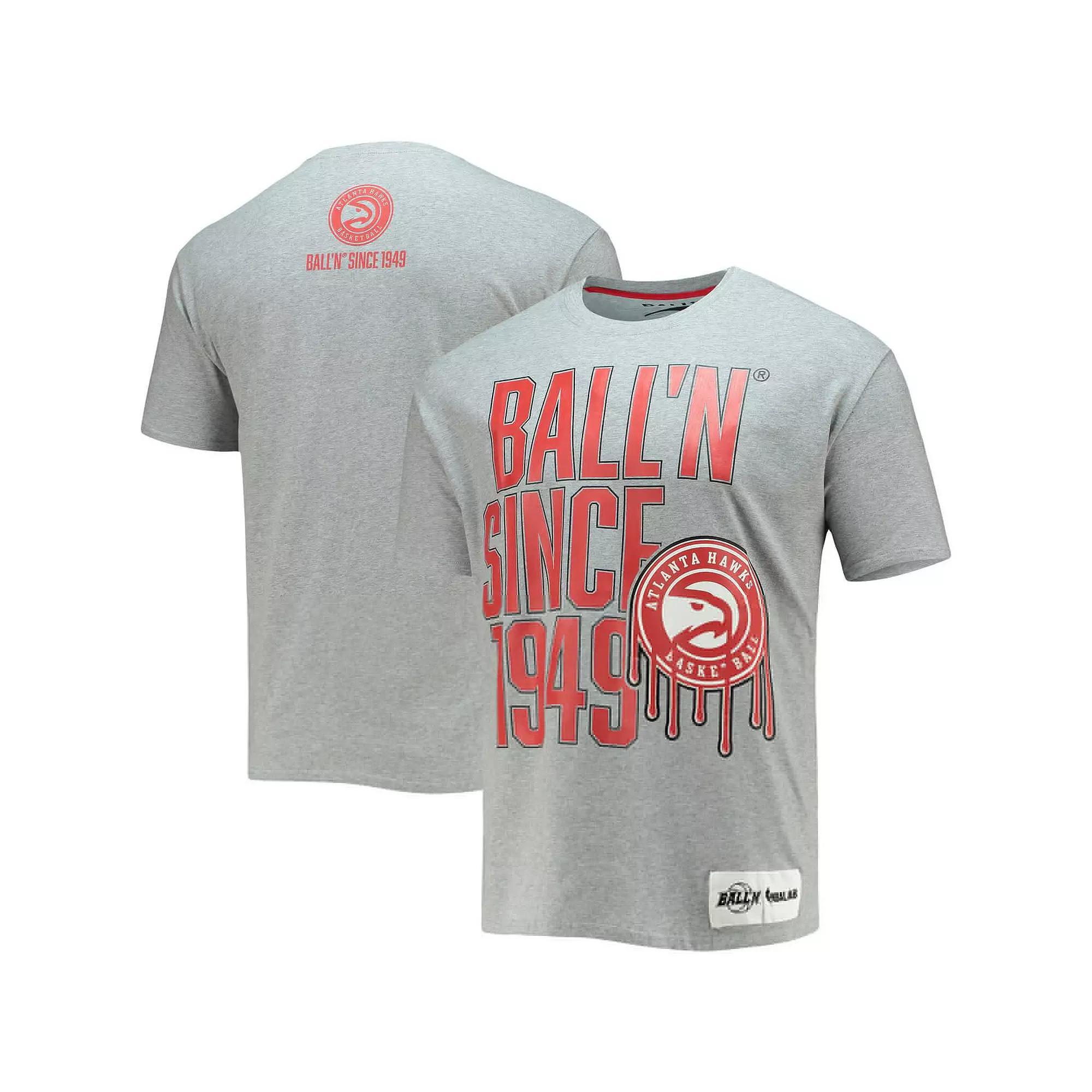 Men's BALL'N Heathered Gray Atlanta Hawks Since 1949 T-Shirt, Size: Medium, Grey Product Image