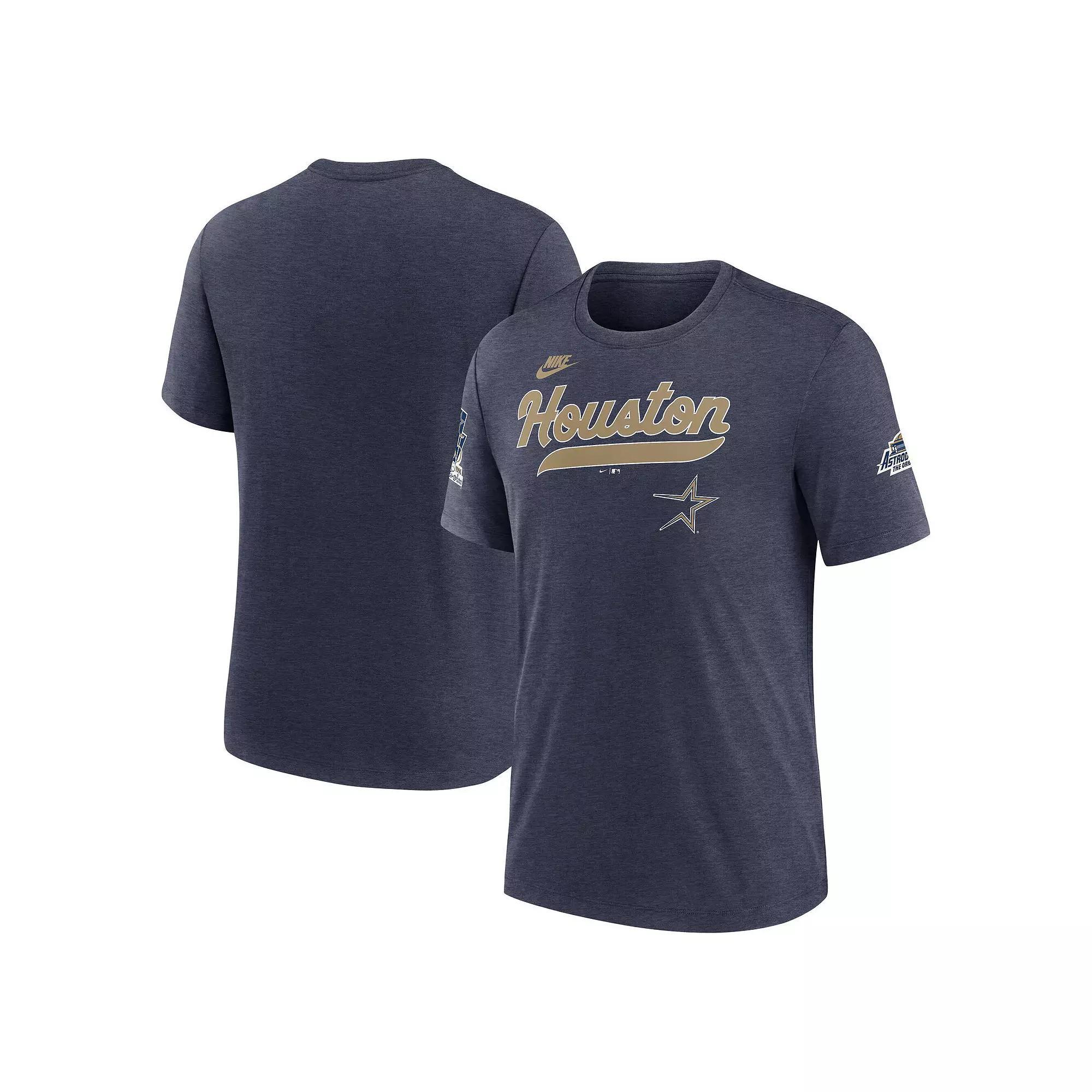 Men's Nike Heather Navy Michigan Wolverines Legacy Arch Tri-Blend T-Shirt,  Product Image