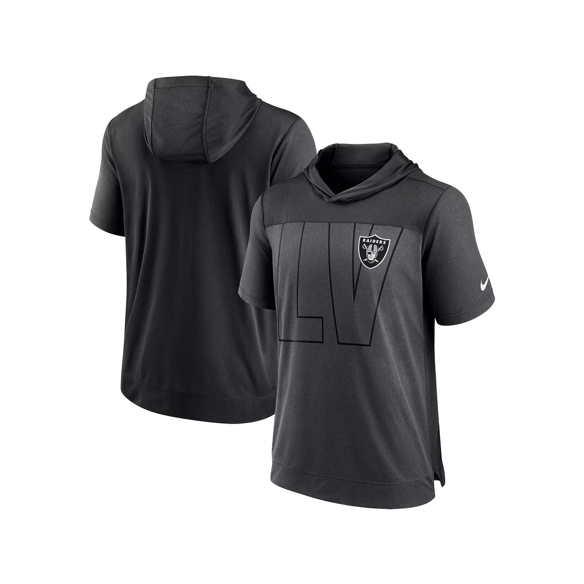 Men's Nike Heathered Charcoal/Red Tampa Bay Buccaneers Performance Hoodie T-Shirt,  Product Image