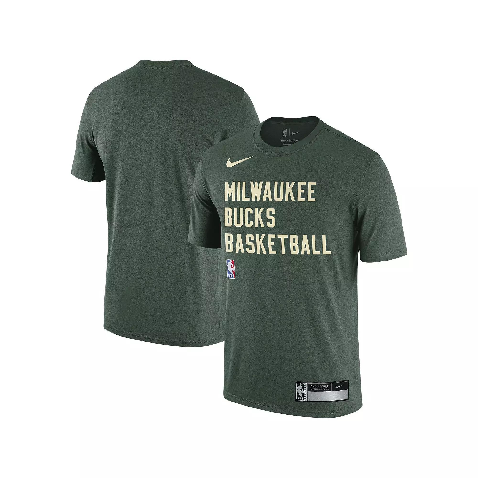 Men's Nike Hunter Green Milwaukee Bucks 2023/24 Sideline Legend Performance Practice T-Shirt,  Product Image