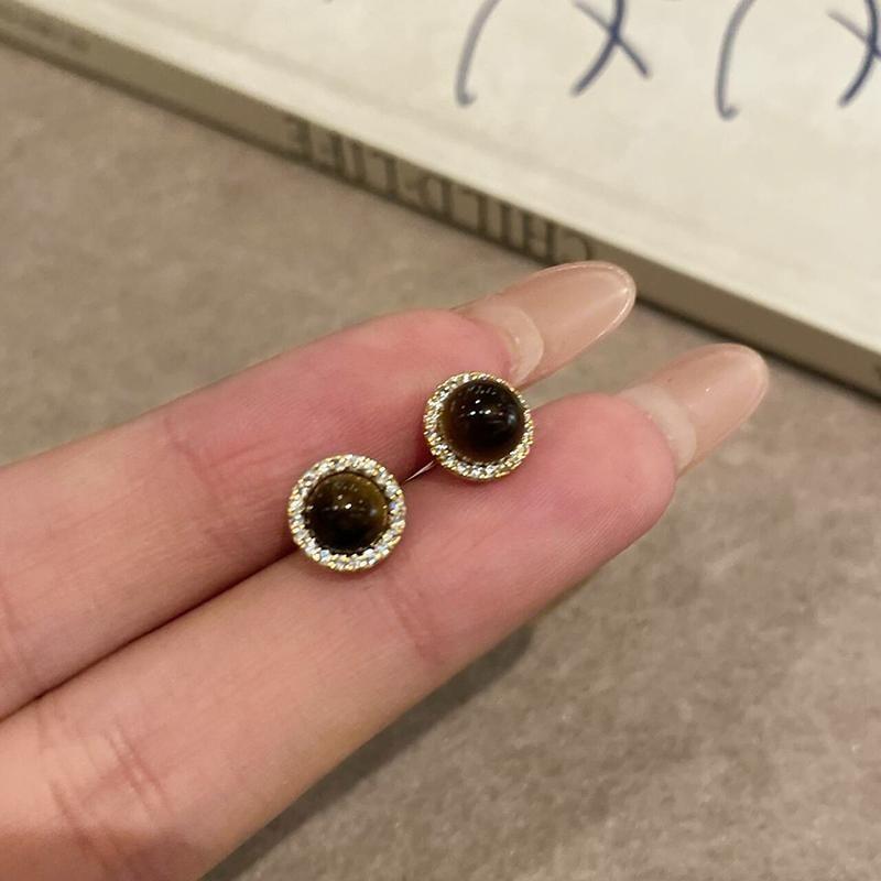 Faux Gemstone Rhinestone Alloy Stud Earring Product Image