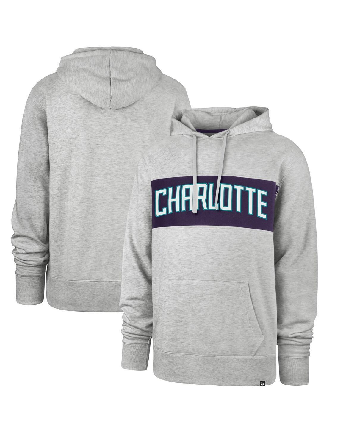 Mens 47 Gray Charlotte Hornets 2021/22 City Edition Wordmark Chest Pass Pullover Hoodie Product Image