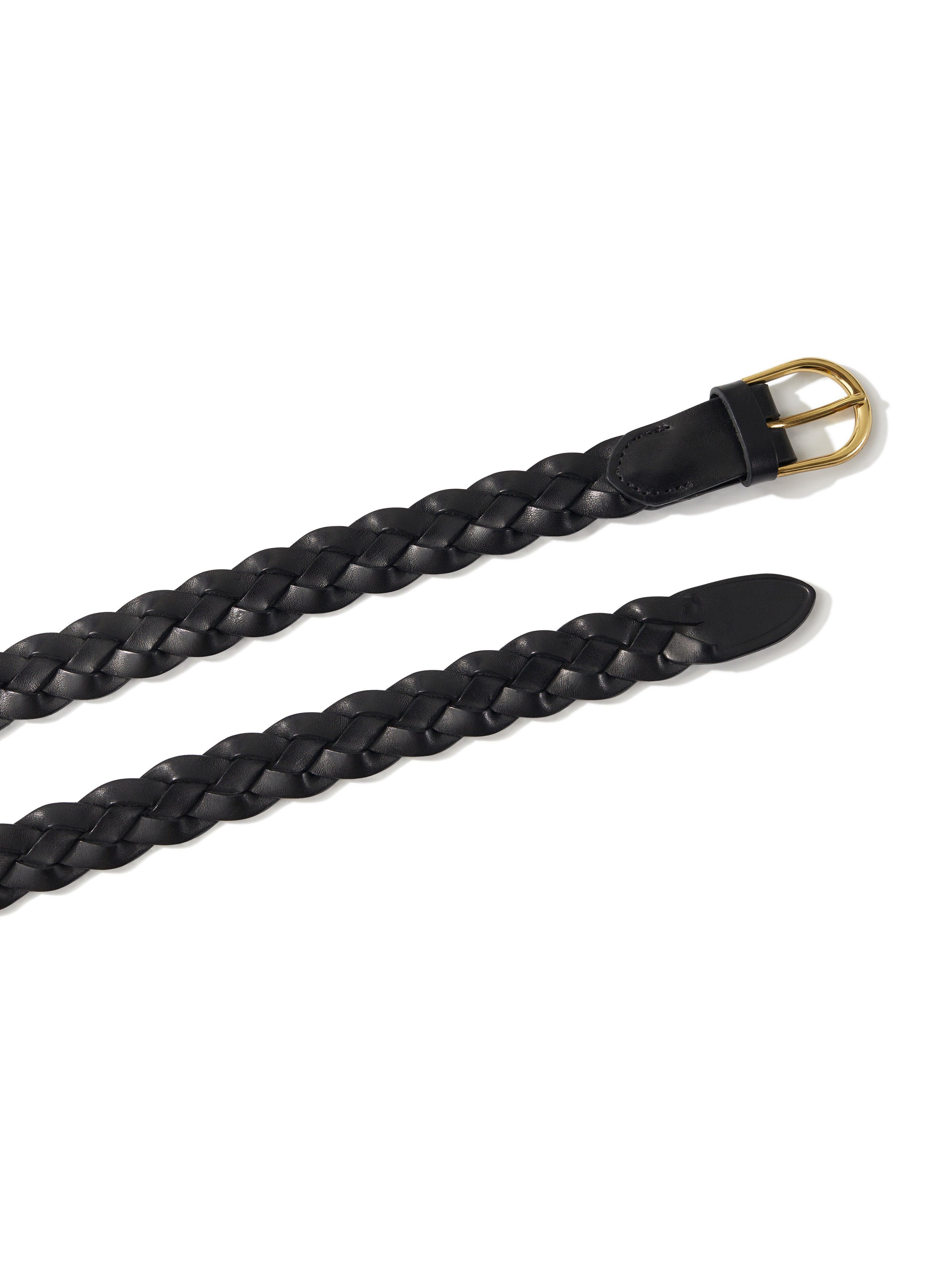 Braided Leather Belt - Black Female Product Image