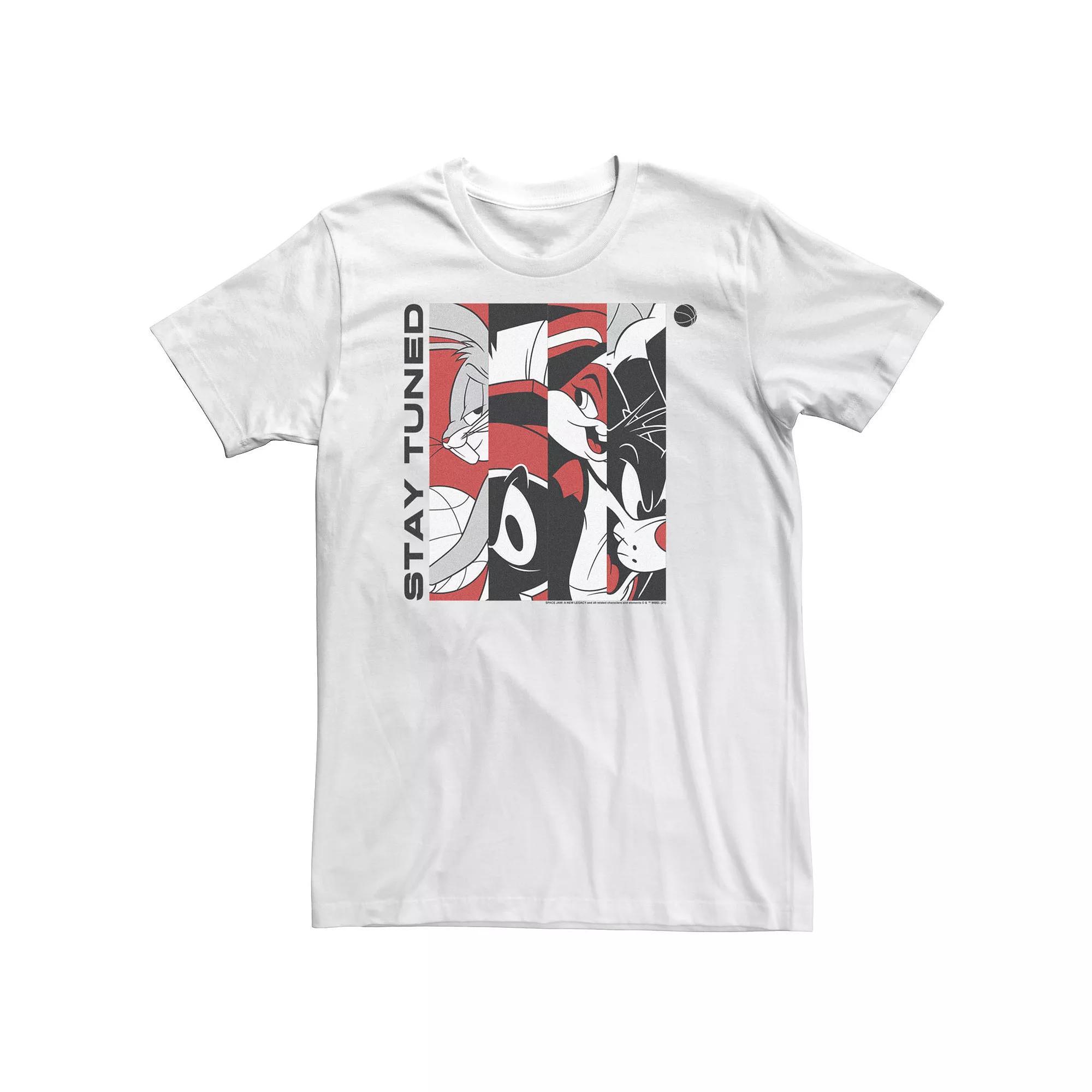 Big & Tall Space Jam 2 Panel Squad Boxed Up Tee, Men's, Size: XL Tall, White Product Image