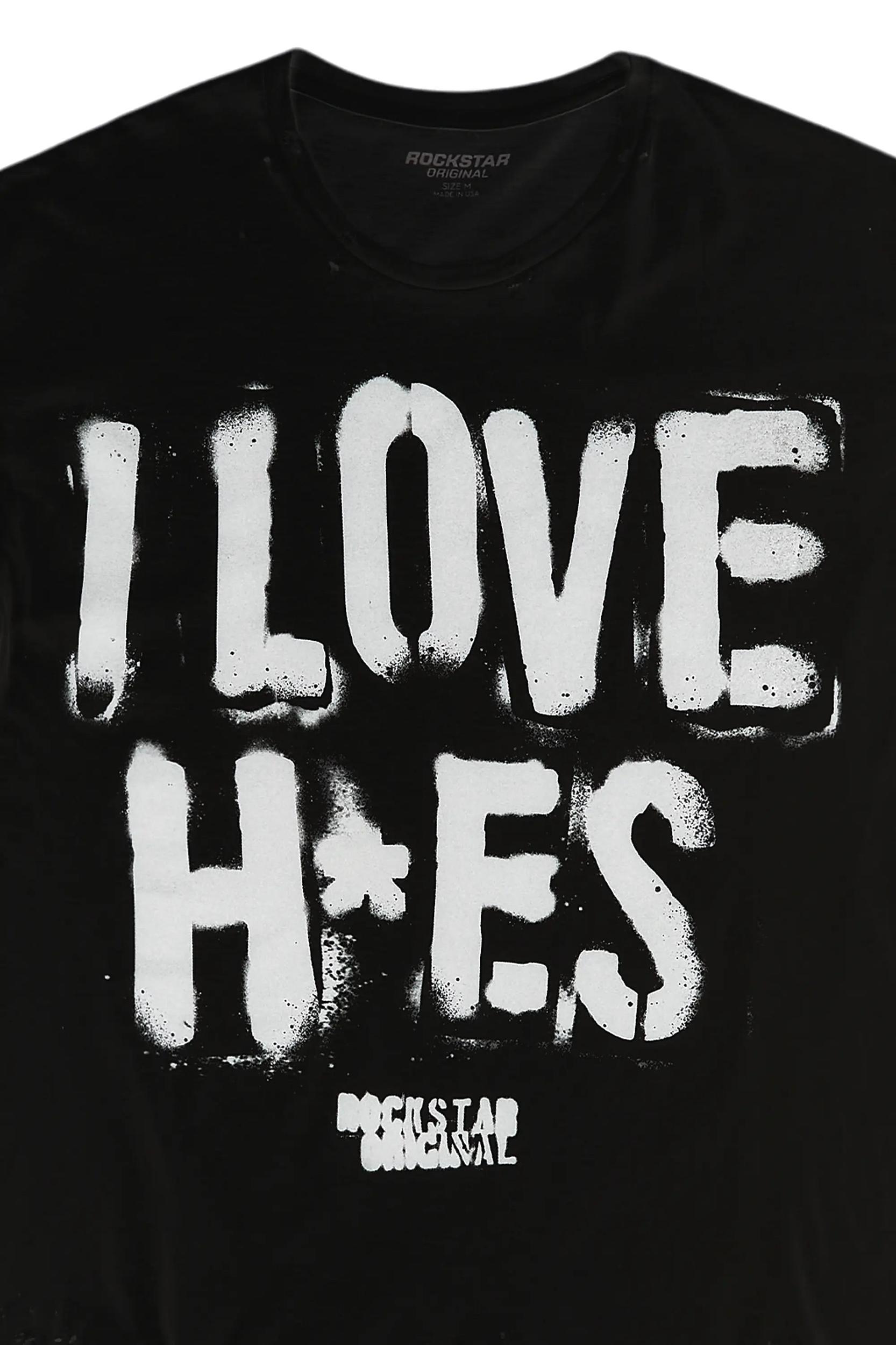 Banyan Black Graphic Oversized T-Shirt Male Product Image