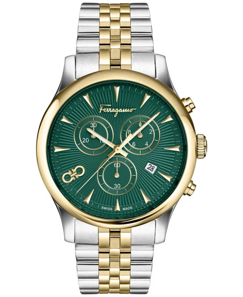 FERRAGAMO Men's Swiss Chronograph Duo Two-tone Stainless Steel Bracelet Watch 42mm In Two Tone Product Image