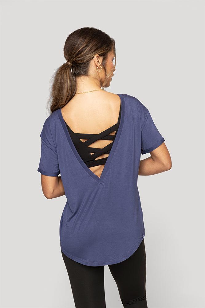 Reversible Deep V Tee - Nightshade Blue Product Image