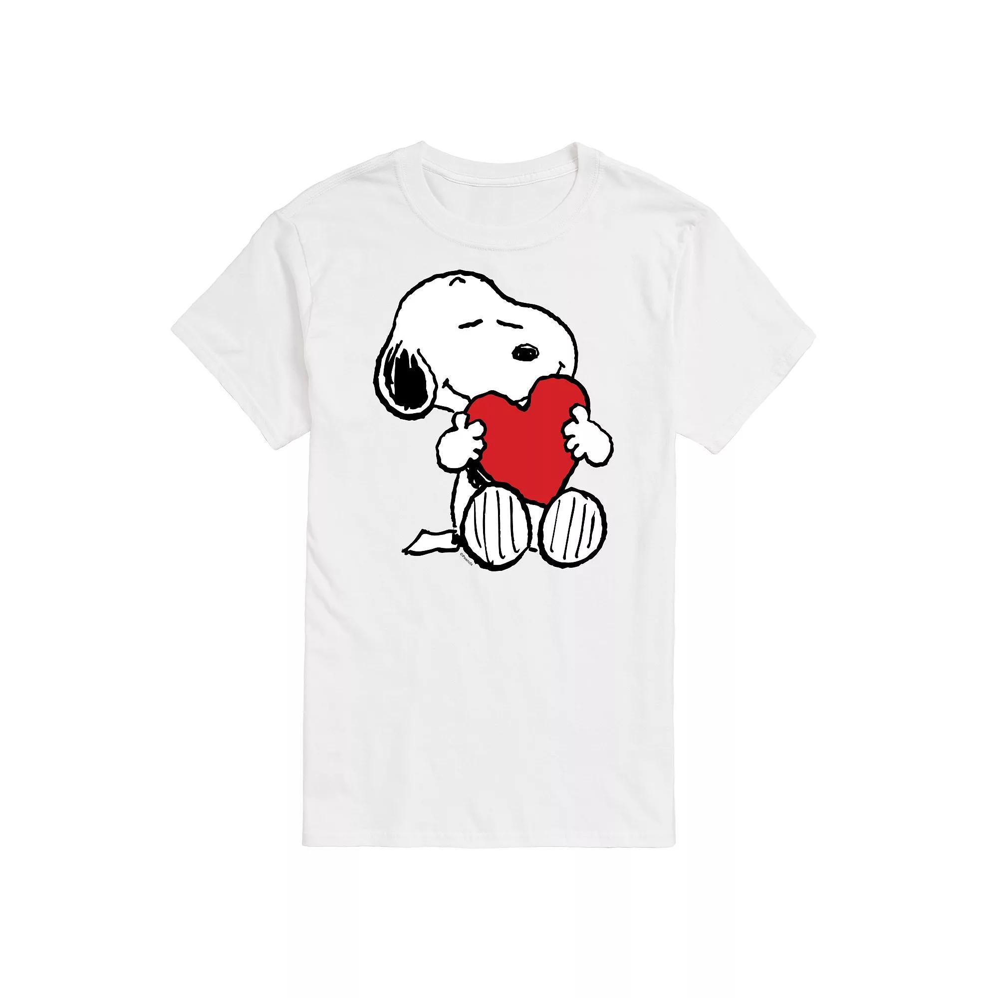 Big & Tall Peanuts Hugging Heart Tee, Men's, Size: 5XB, White Product Image