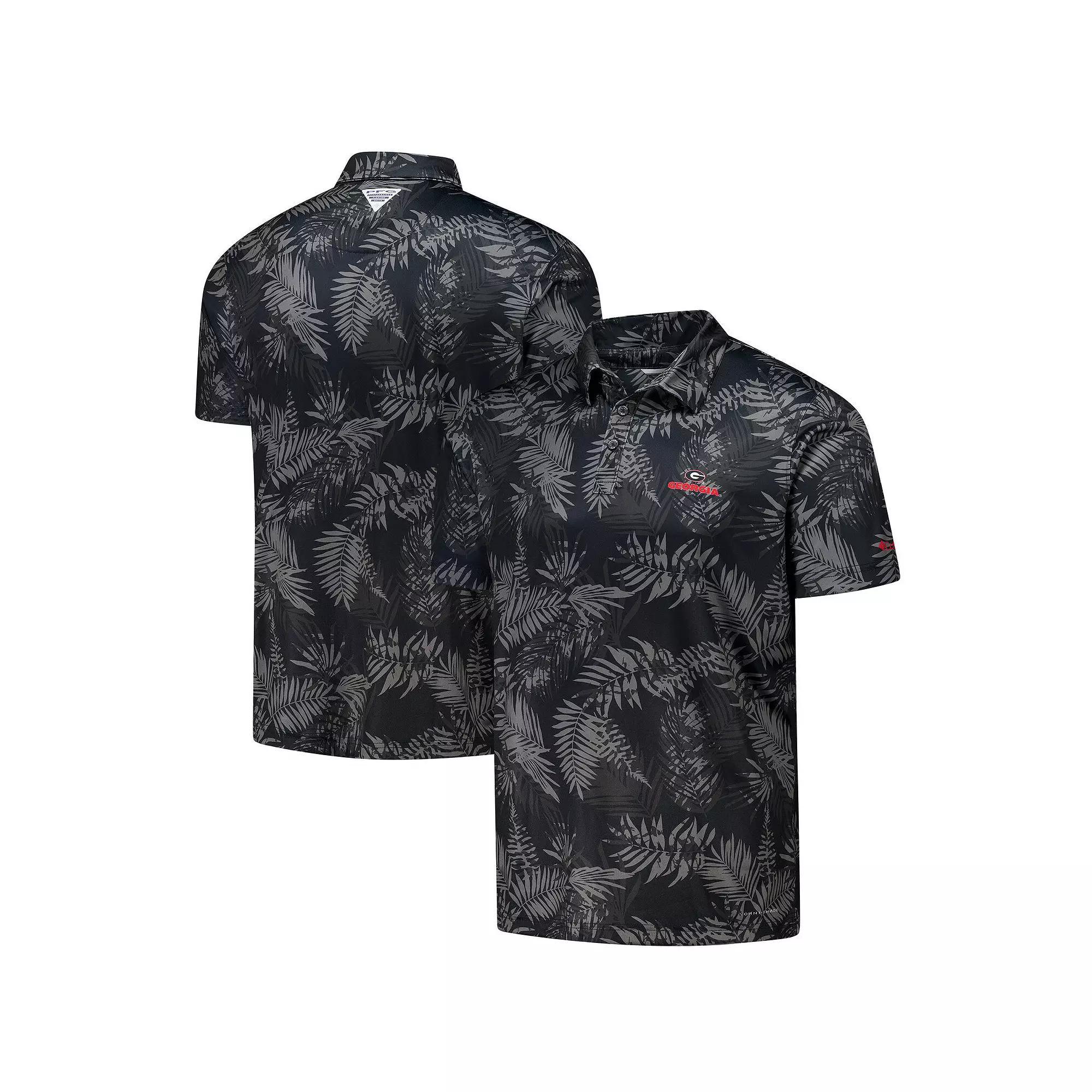Men's Columbia Black Georgia Bulldogs PFG Super Terminal Tackle Omni-Shade Bangalows Polo,  Product Image