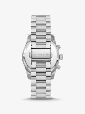 Oversized Nolan Silver-Tone and Silicone Watch Product Image