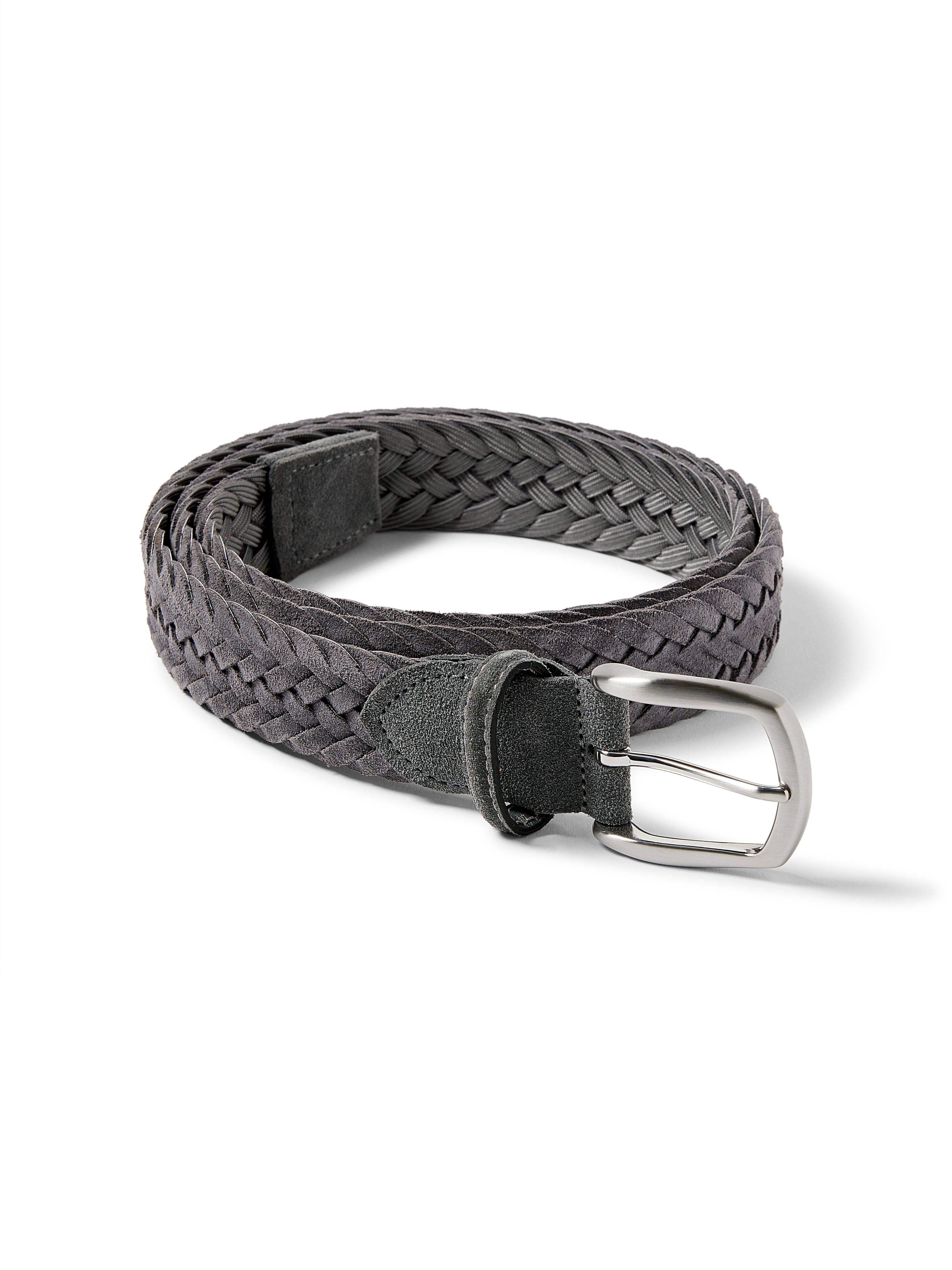 Suede Woven Belt - Grey Male Product Image