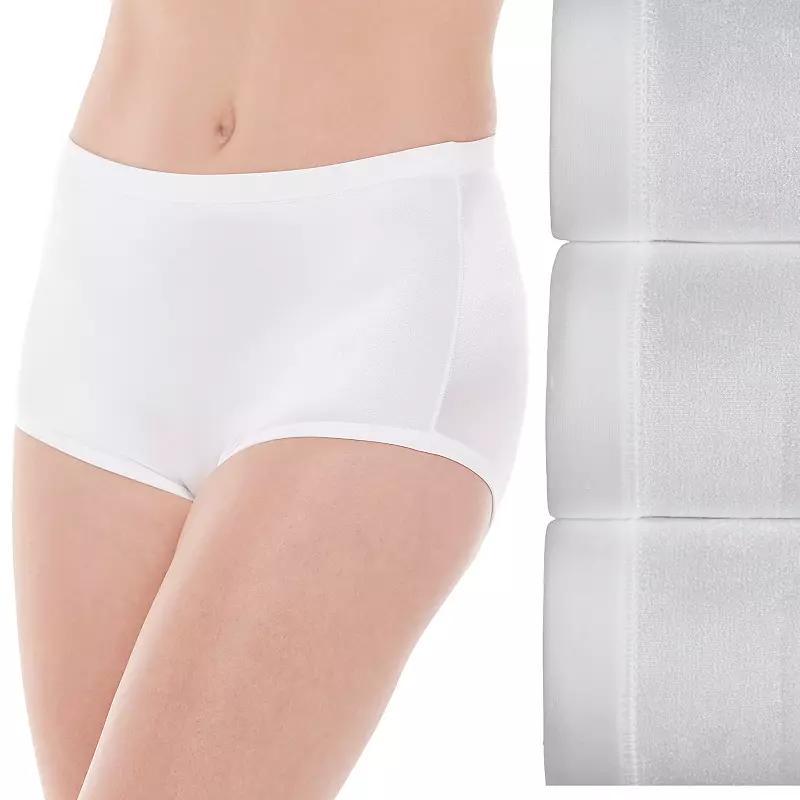 Women's Vanity Fair Lingerie® Body Caress 3-Pack Brief Panties 13438, Size: 6, White Asst Product Image