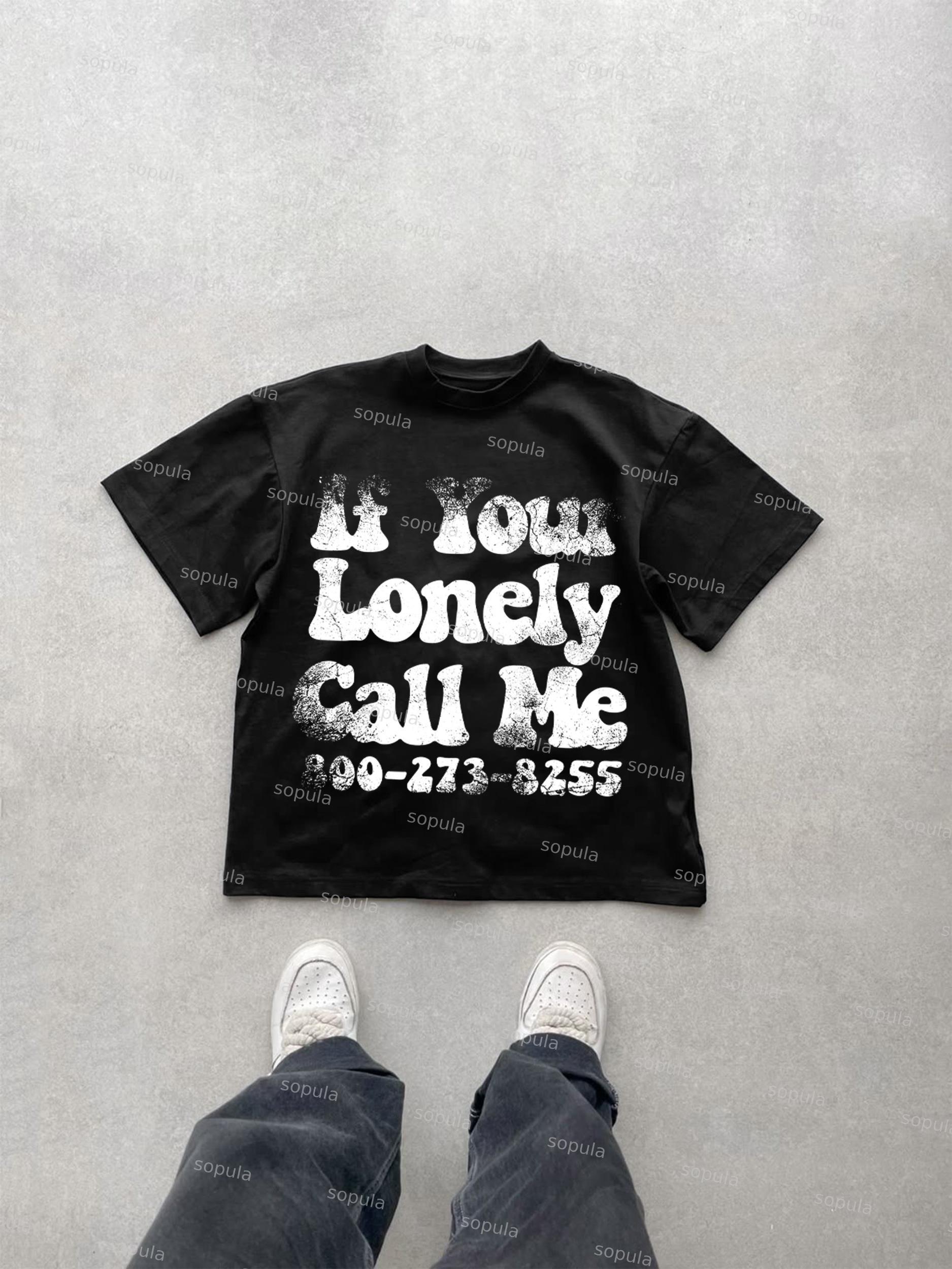 Mental Health. If Your Lonely, Call Me Vintage Graphic Cotton T-shirt Product Image