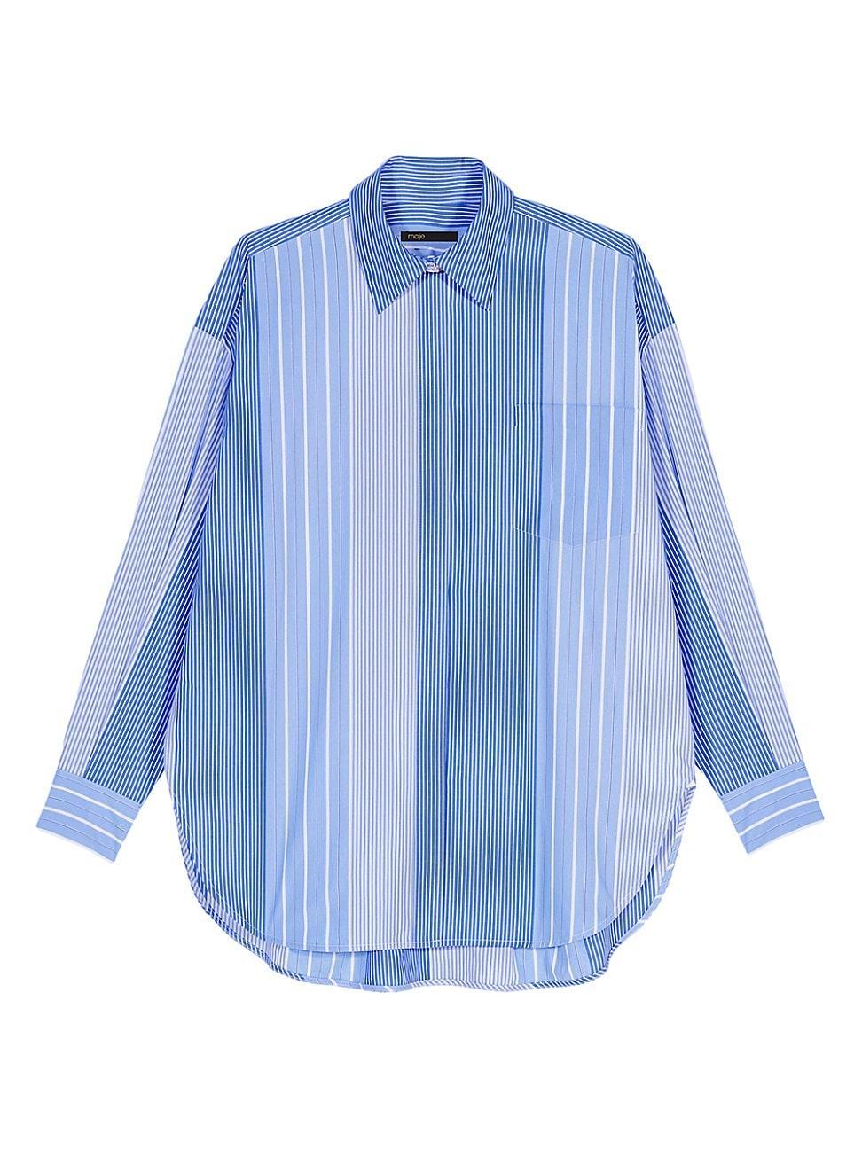 Womens Striped Patchwork Shirt Product Image