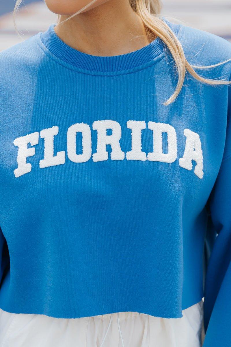 Florida Blue Cropped Sweatshirt - FINAL SALE Product Image