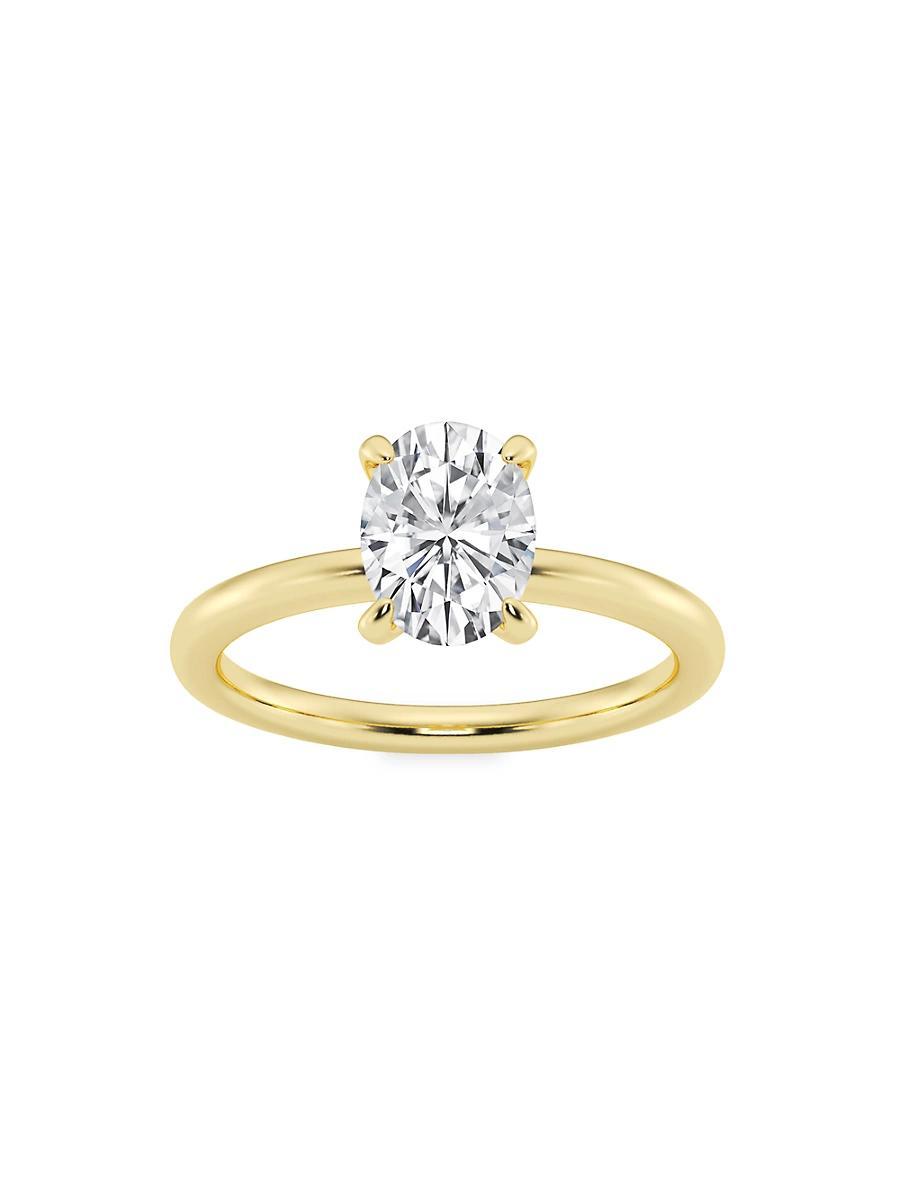 Womens 14K Yellow Gold & Oval Lab-Grown Diamond Solitaire Ring/0.50-5.00 TCW Product Image