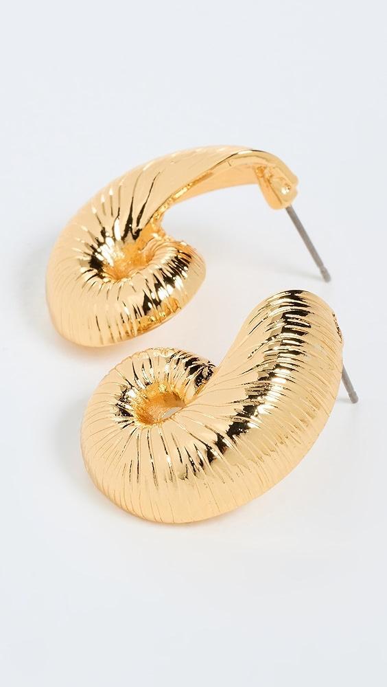 Kenneth Jay Lane 1" Gold Seashell Pierced Earrings | Shopbop Product Image