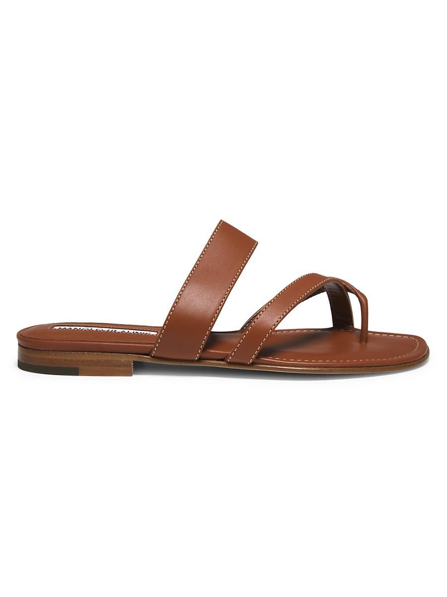 Susa Flat Leather Sandals Product Image