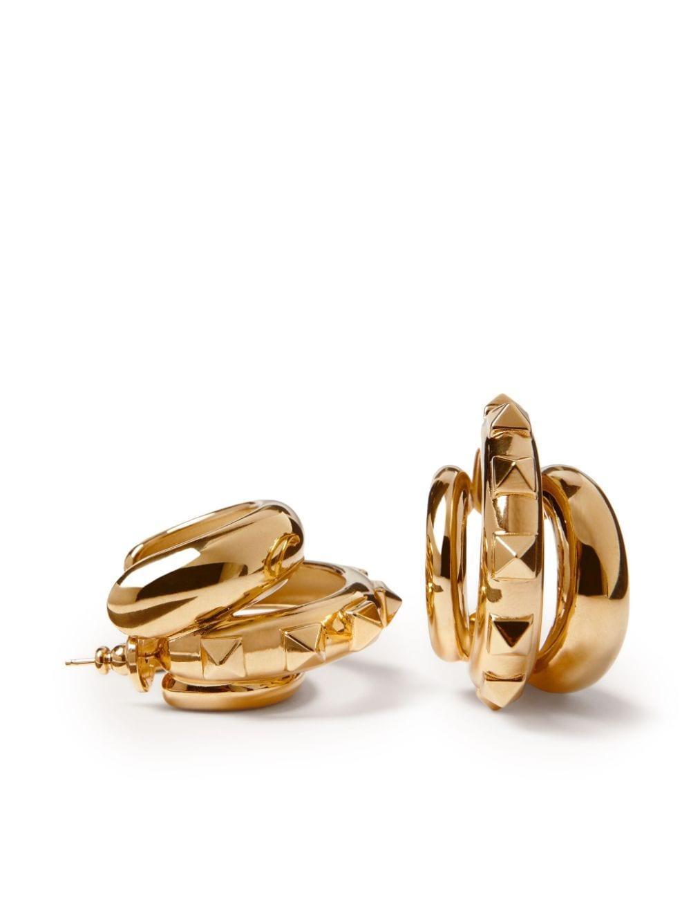 Rockstud Hoop Earrings In Gold Product Image