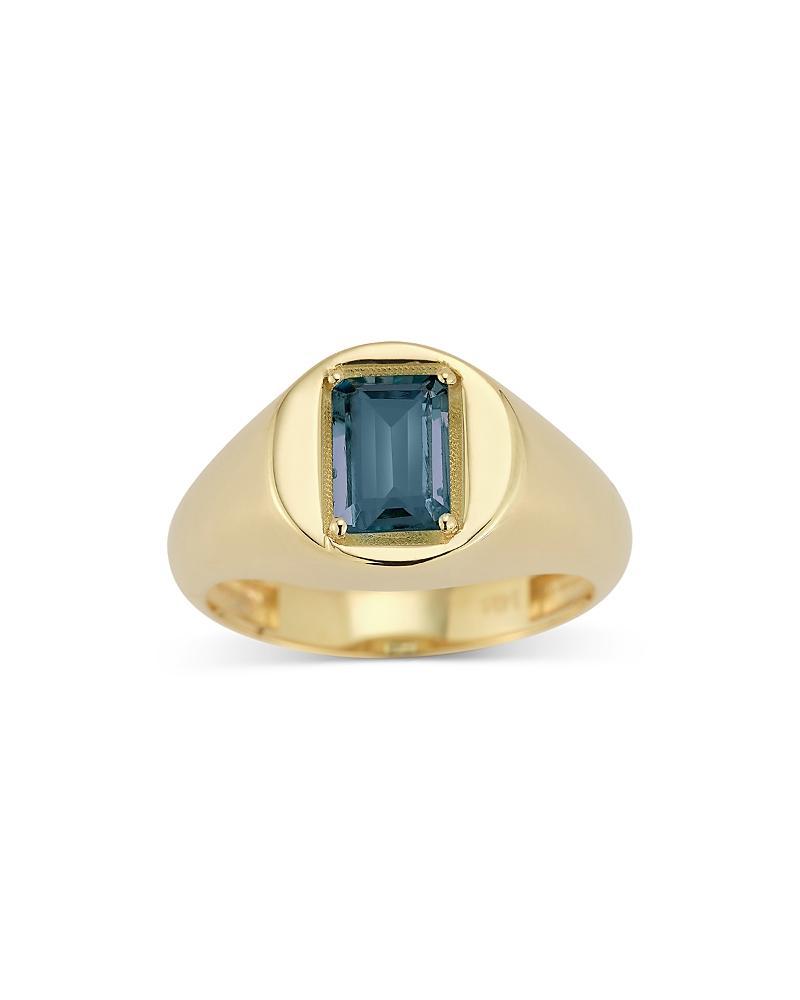 Alberto Amati 14K Yellow Gold London Blue Topaz Signet Ring Product Image