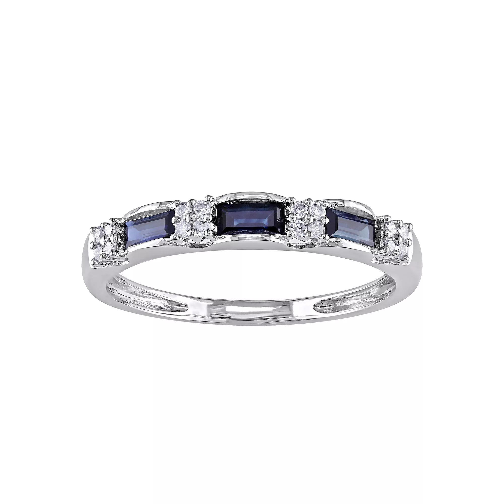 Stella Grace 10k White Gold Sapphire & Diamond Accent Eternity Ring, Women's, Size: 5.50 Product Image