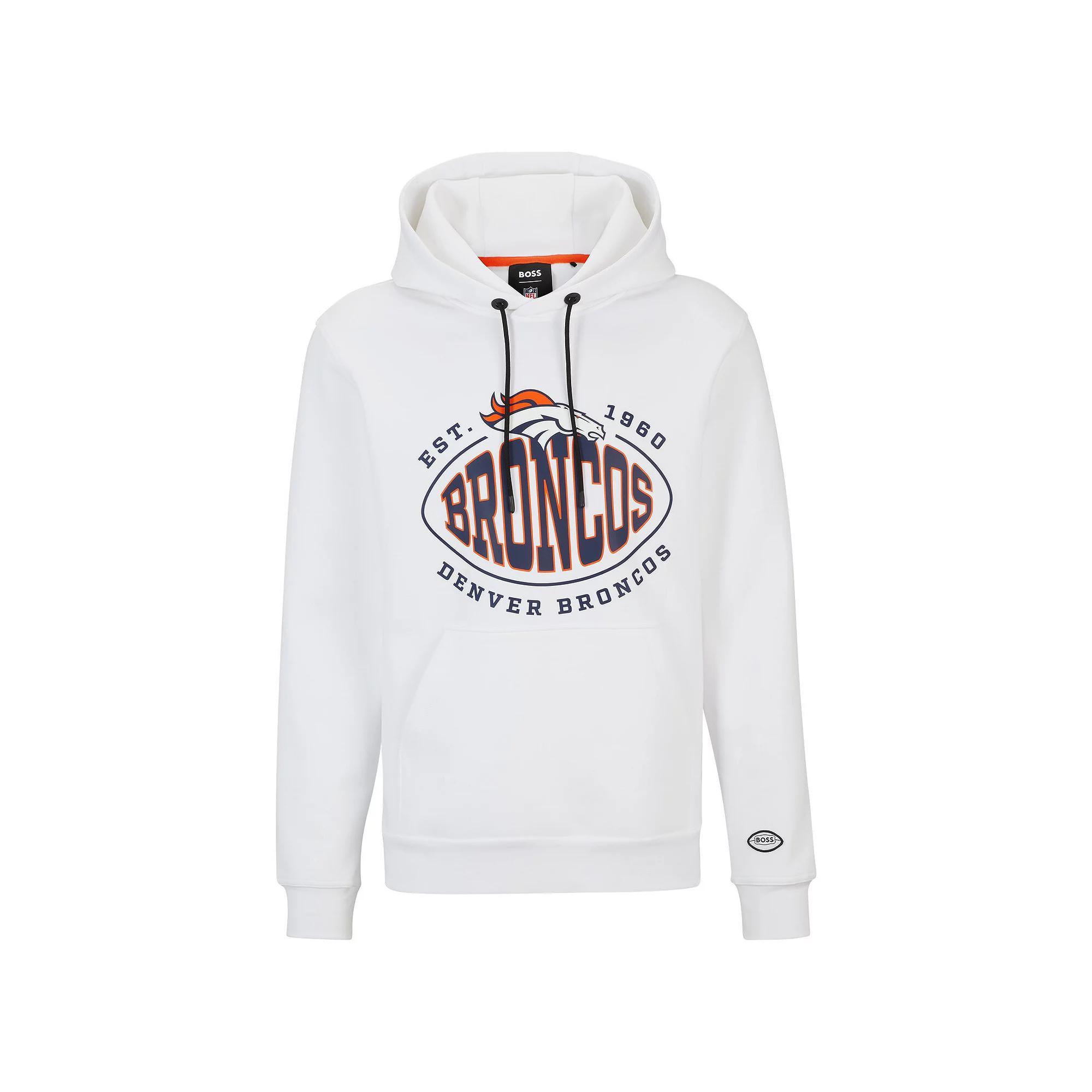 Men's BOSS X NFL White Denver Broncos Touchback Pullover Hoodie,  Product Image