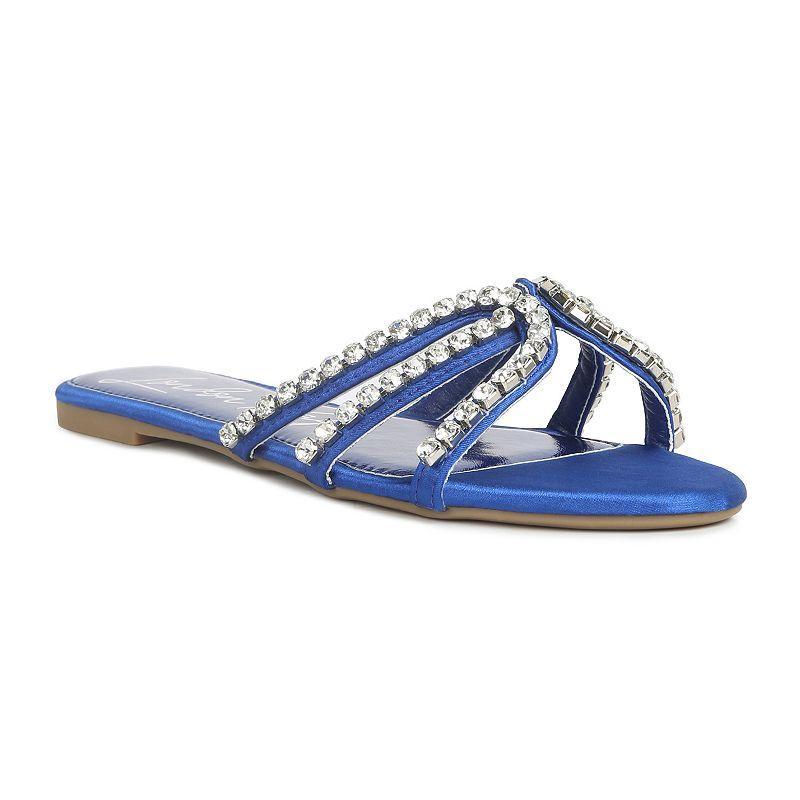 London Rag Mezzie Dimante Strap Womens Flat Sandals Product Image