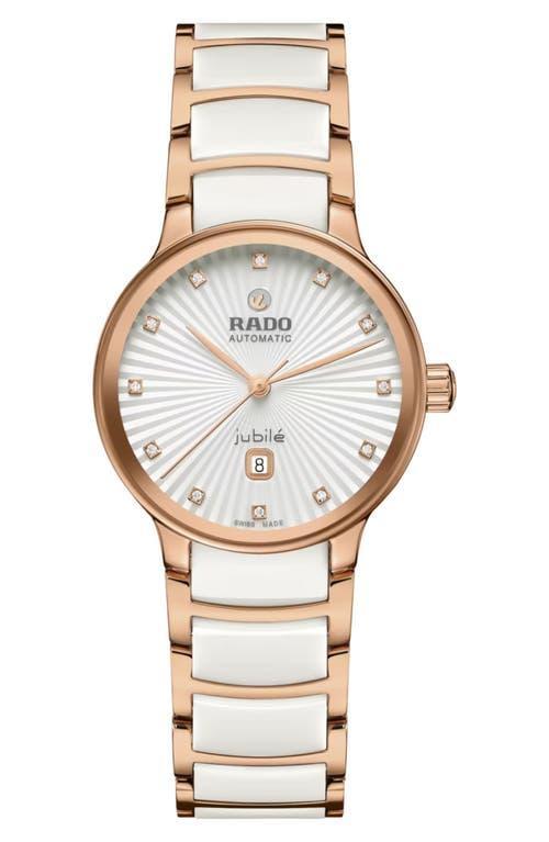 RADO Womens Centrix Automatic Diamonds Two Tone Stainless Steel Bracelet Watch Product Image