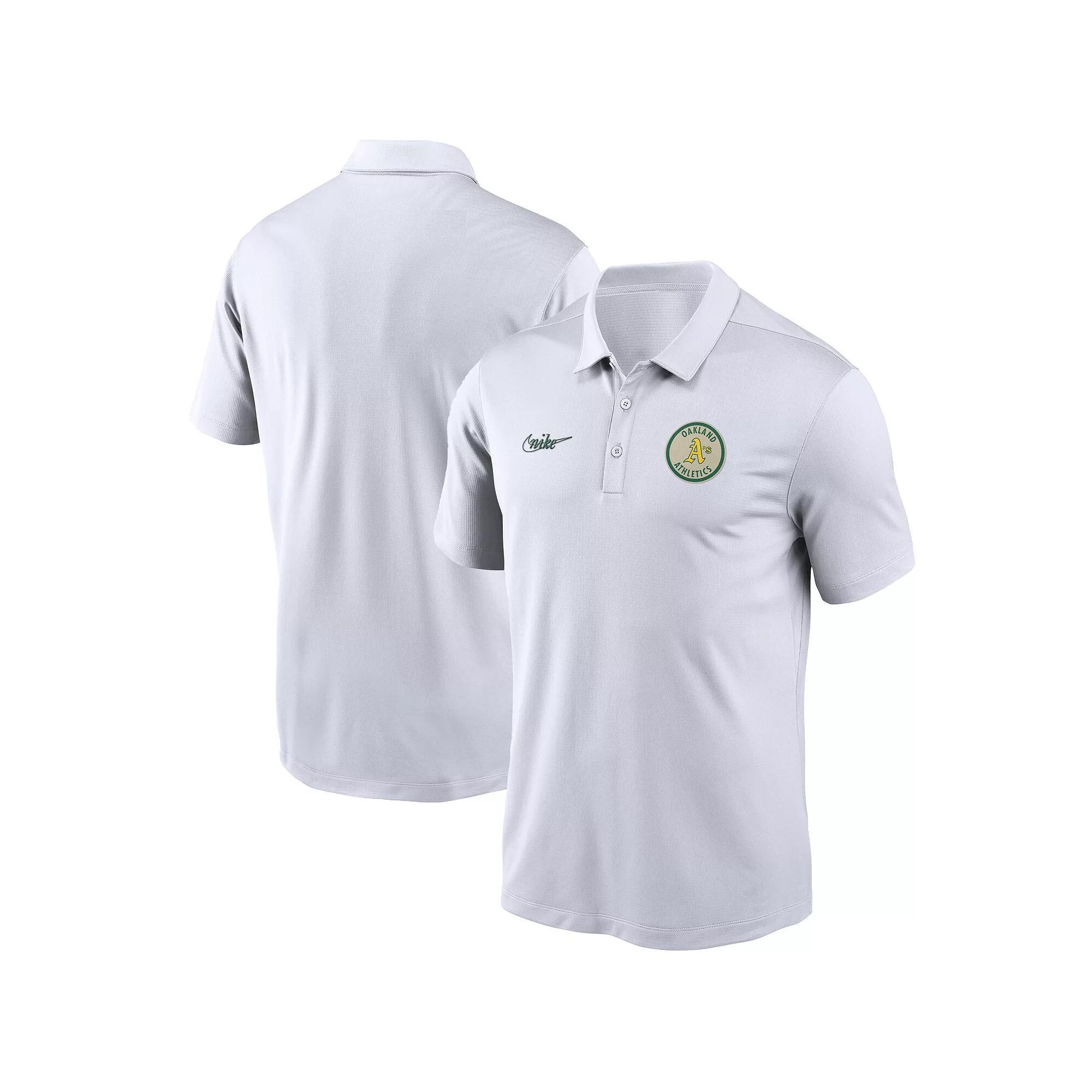 Men's Nike White Oakland Athletics Cooperstown Collection Logo Franchise Performance Polo,  Product Image